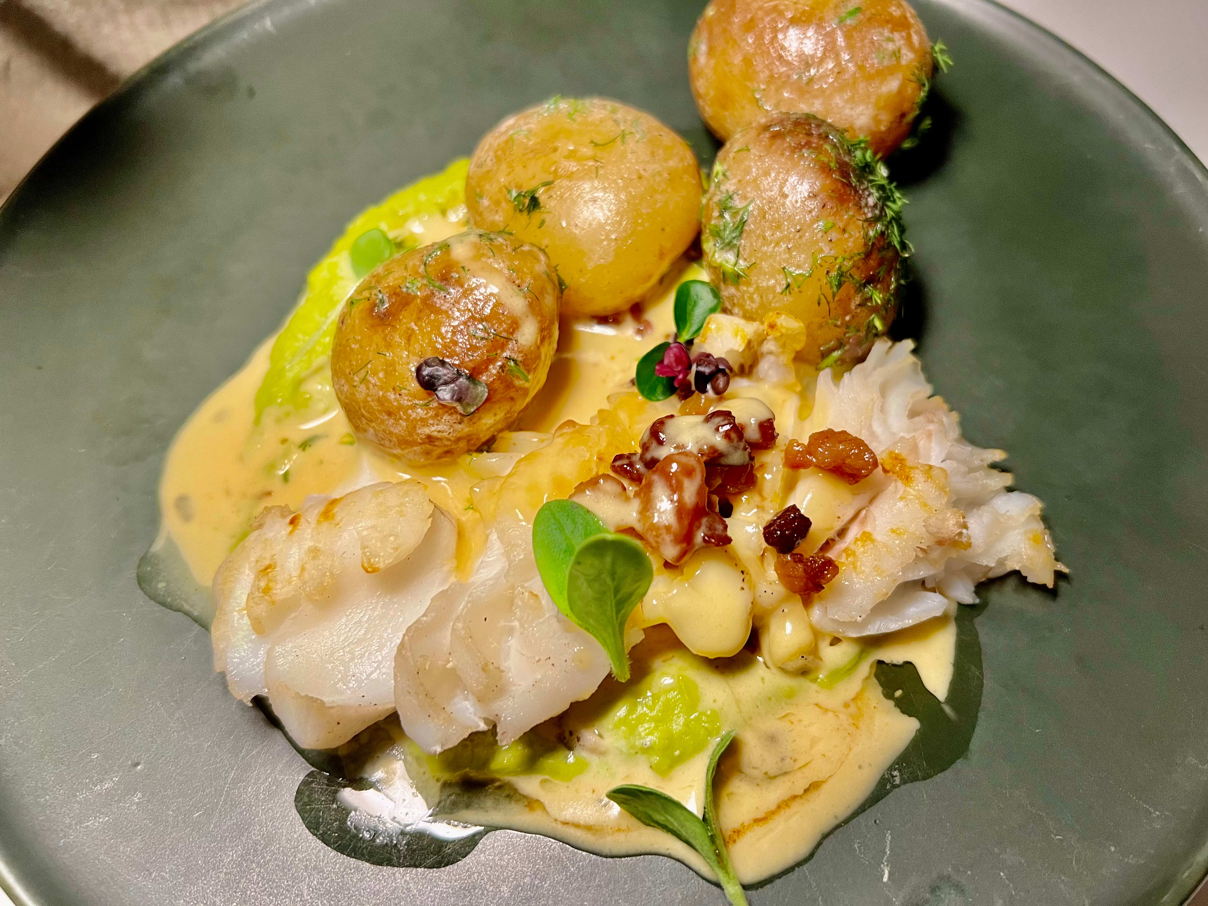 Skuffende, liten torskebit. 