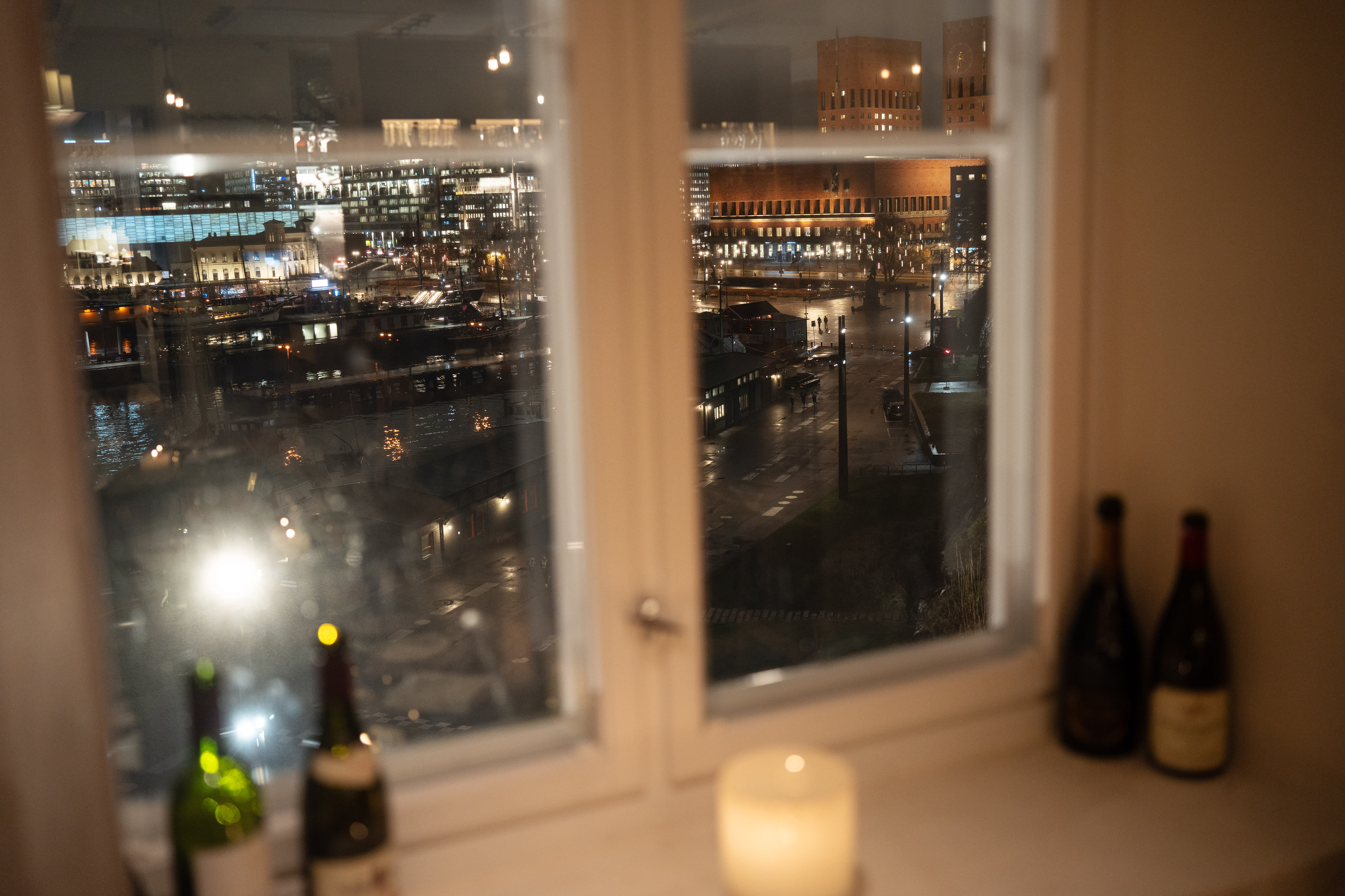 Fin utsikt og mye god og dyr vin.