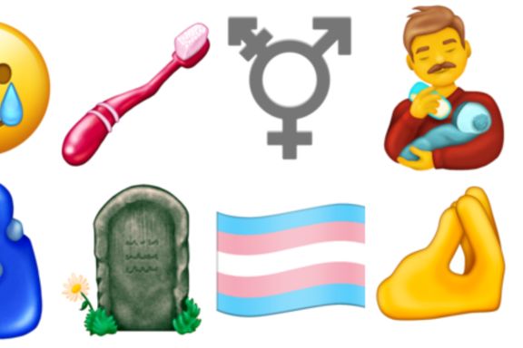 Transflagg, mann i brudekjole og en italiensk hånd. Her er årets nye emojier.