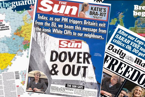 I dag gikk startskuddet for britenes exit. Dette er tabloidenes frekke spark til resten av Europa.