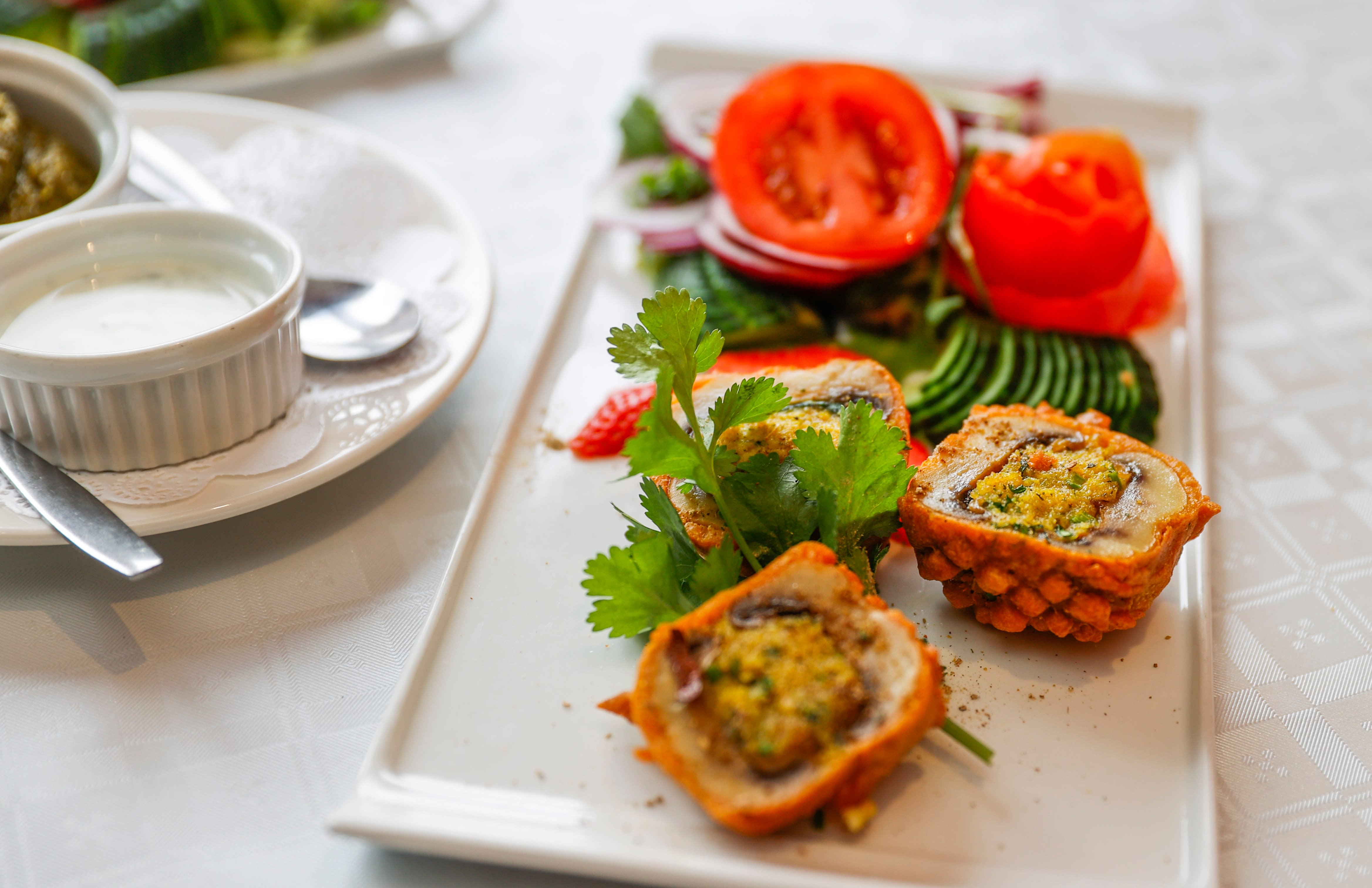 Sopp pakora ser lekkert ut og smaker godt.