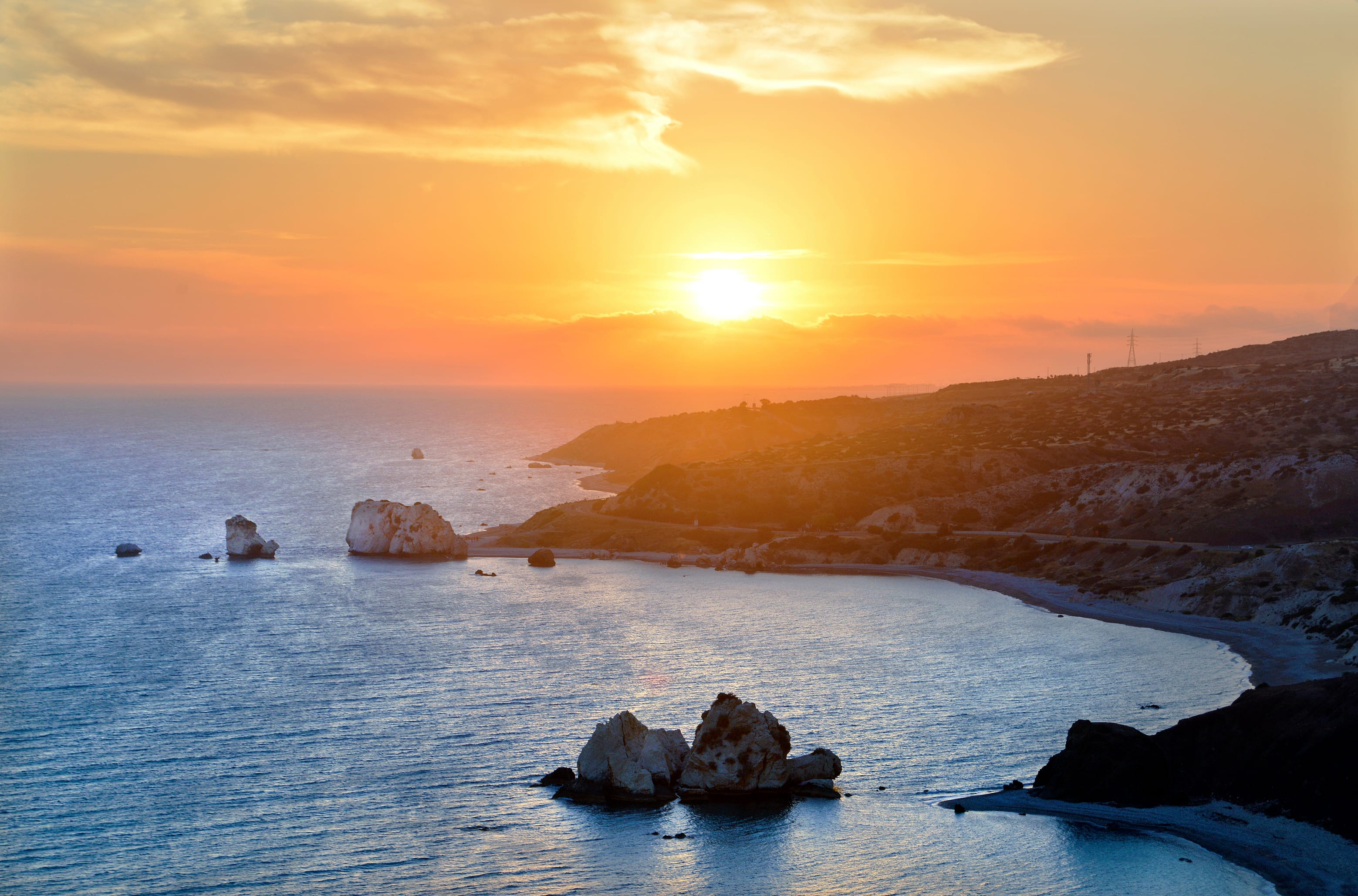 Afrodites klippe på Kypros. Her skal hun ha steget opp fra havet.