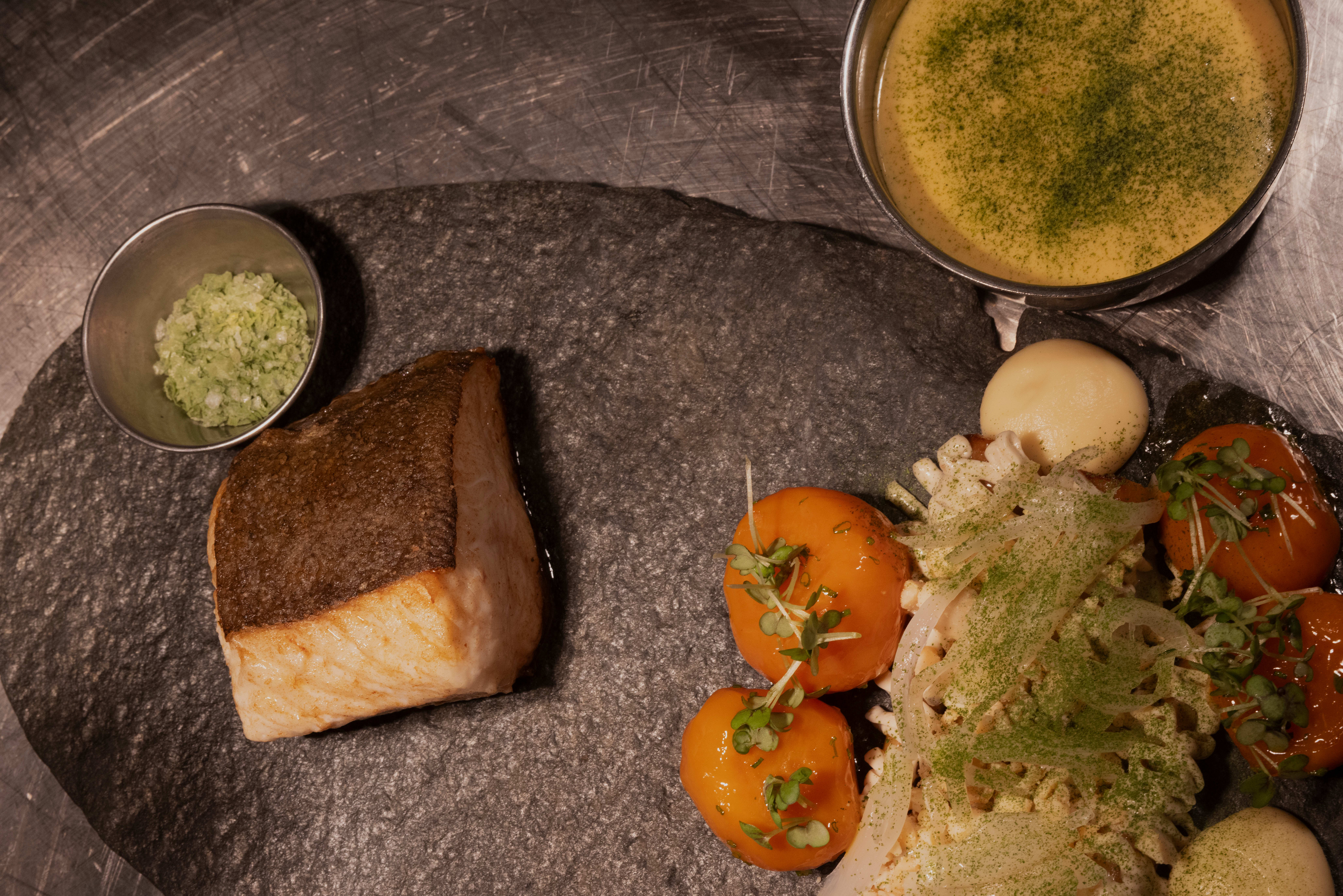 Fiskeretten med kveite smaker nydelig. 