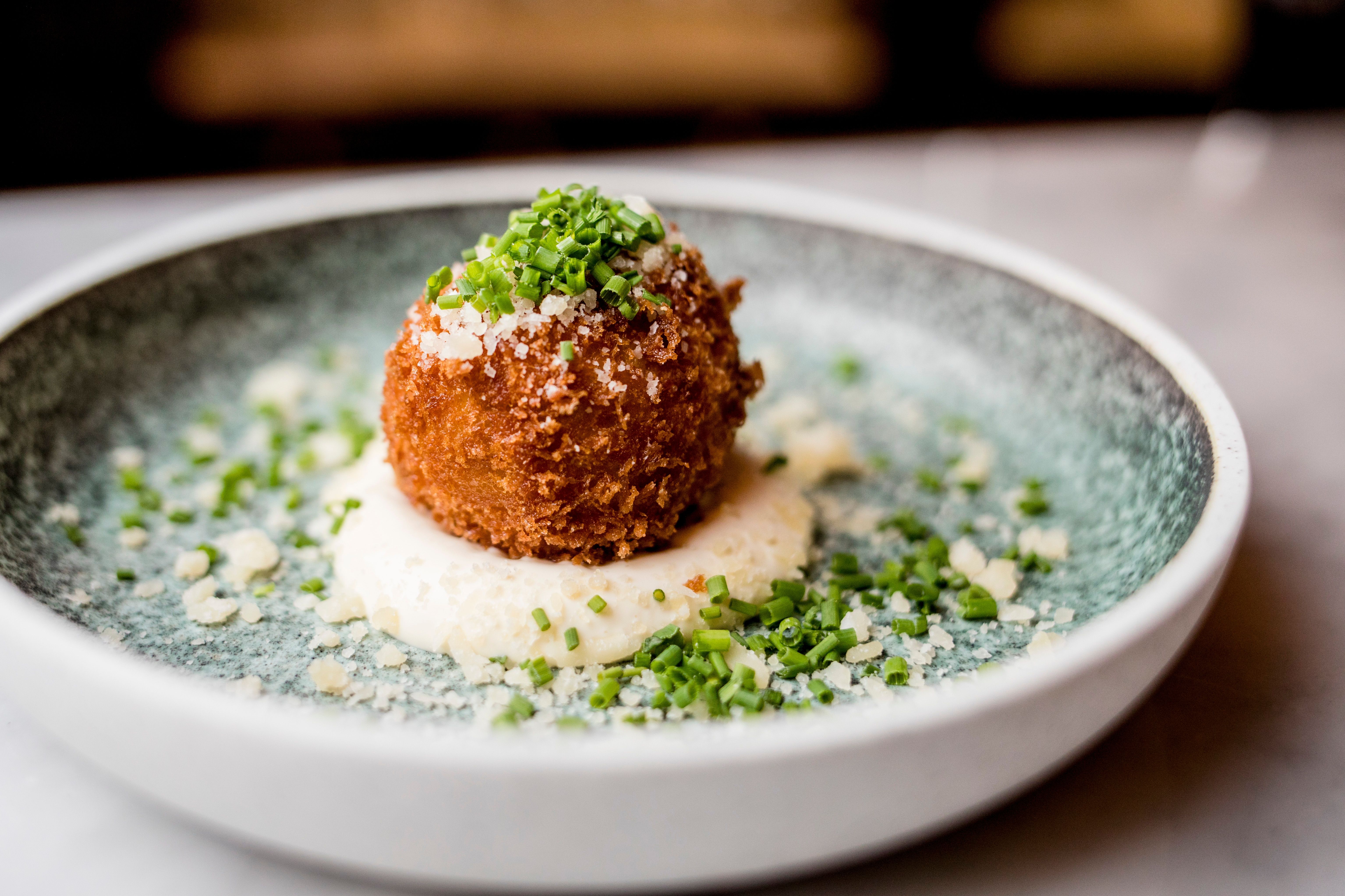 Arrancine fylt med tallegio. 