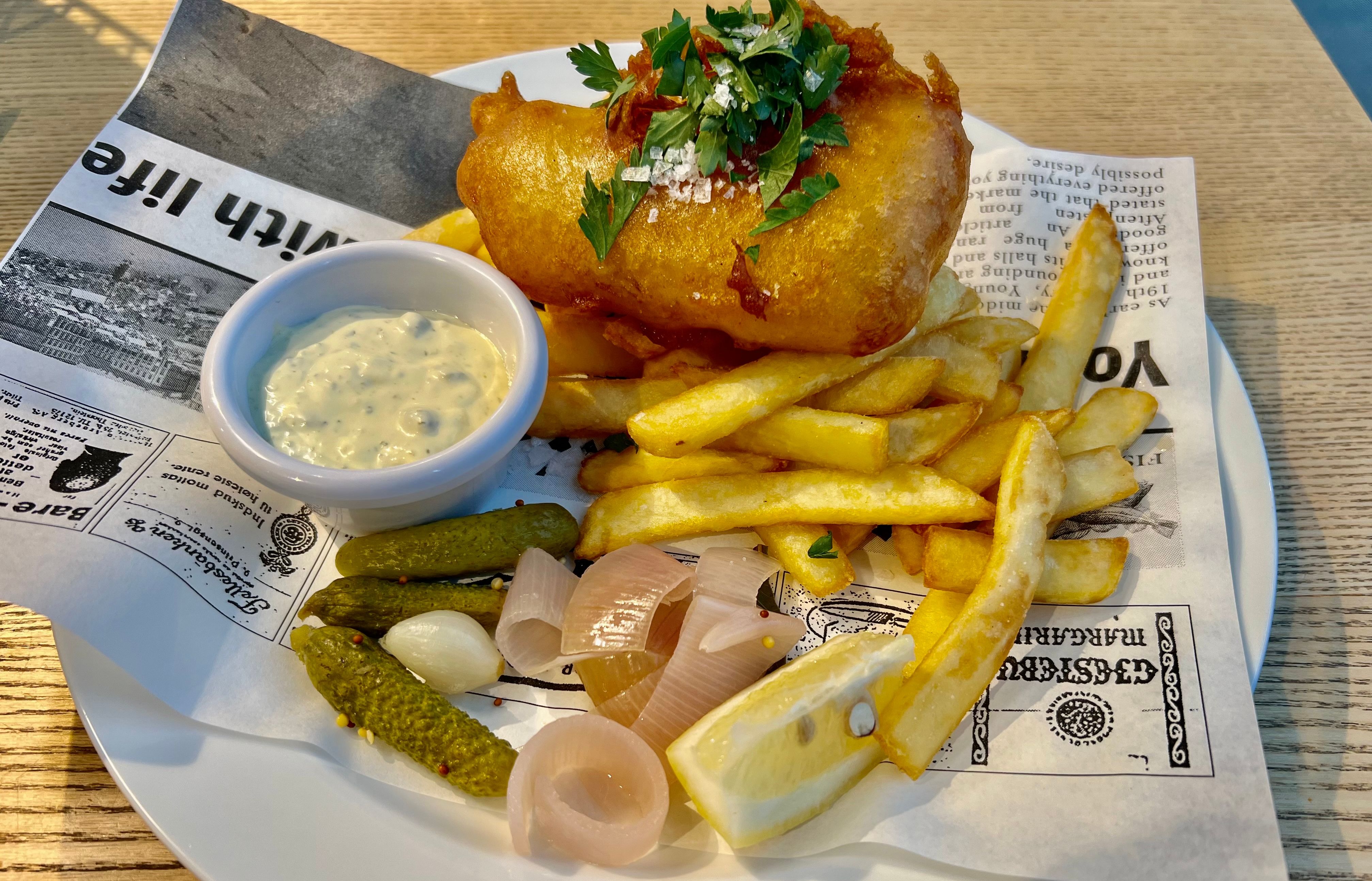 Knallgod fish’n’chips.