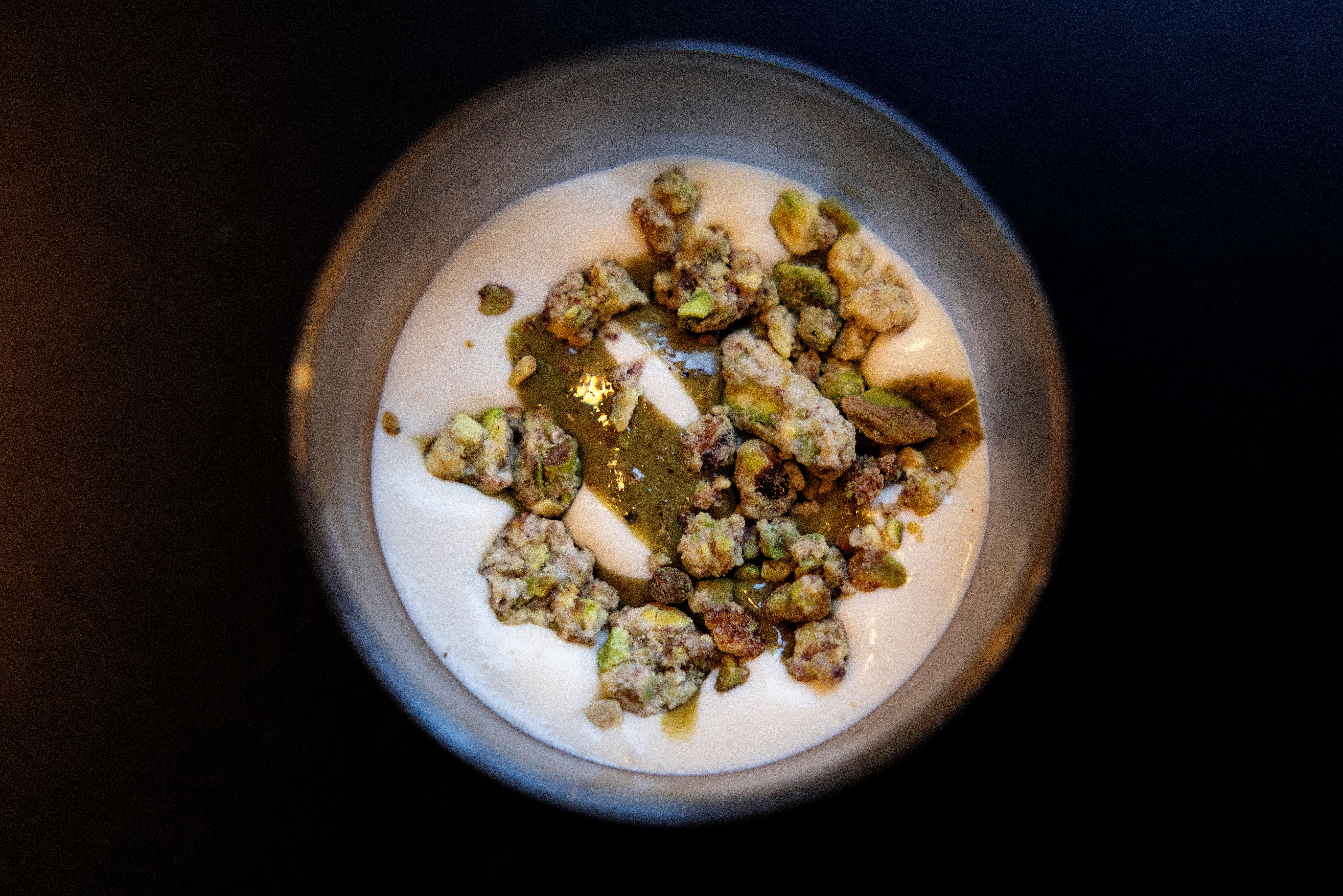 Mascarponekrem med pistasj.