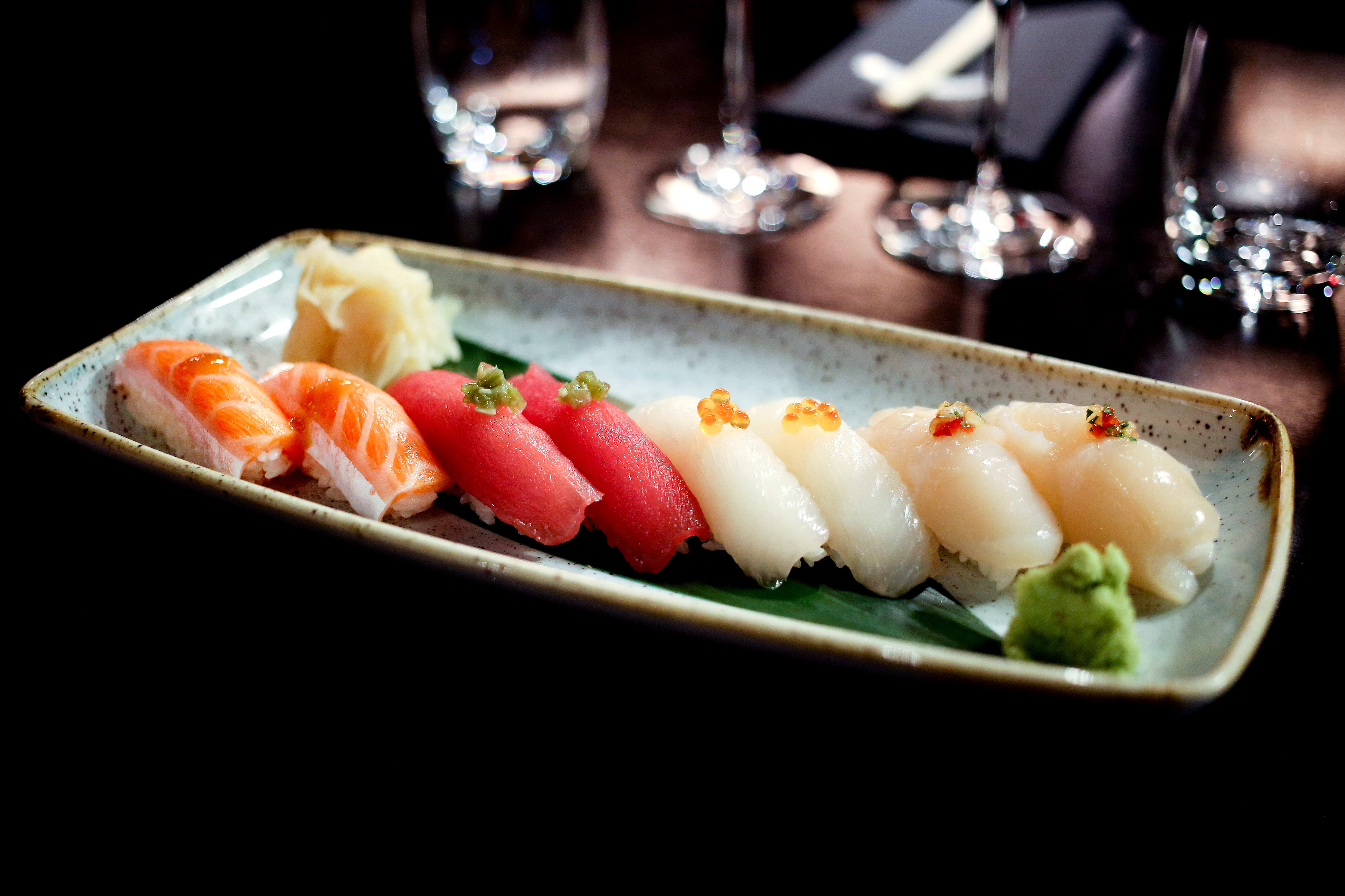 Sushi på Japanske Sabaki restaurant i 2017.