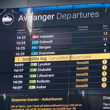 Bane Nor-feil ga togpassasjerer i hele landet feil informasjon 