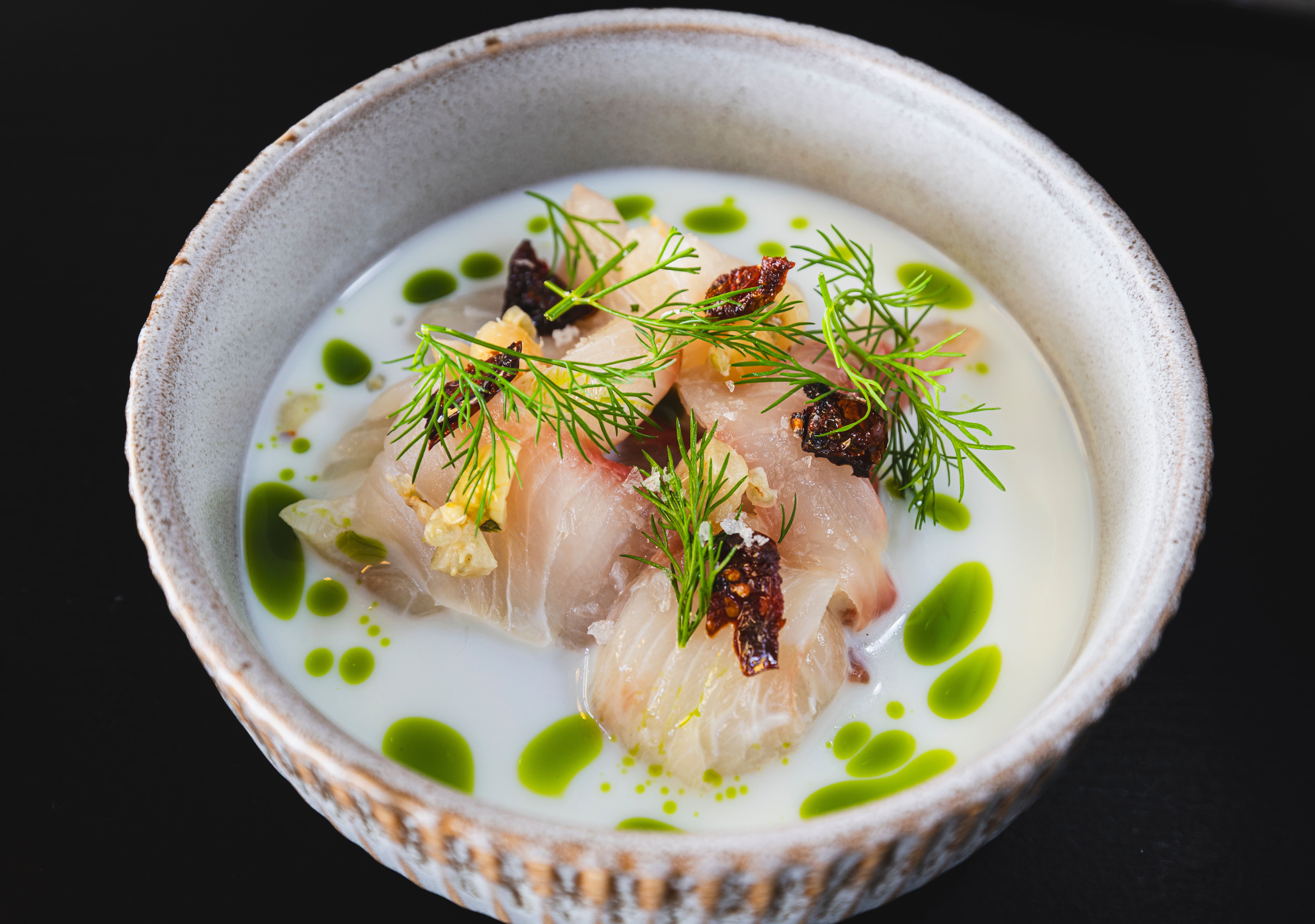 God kingfish med kjernemelk. 