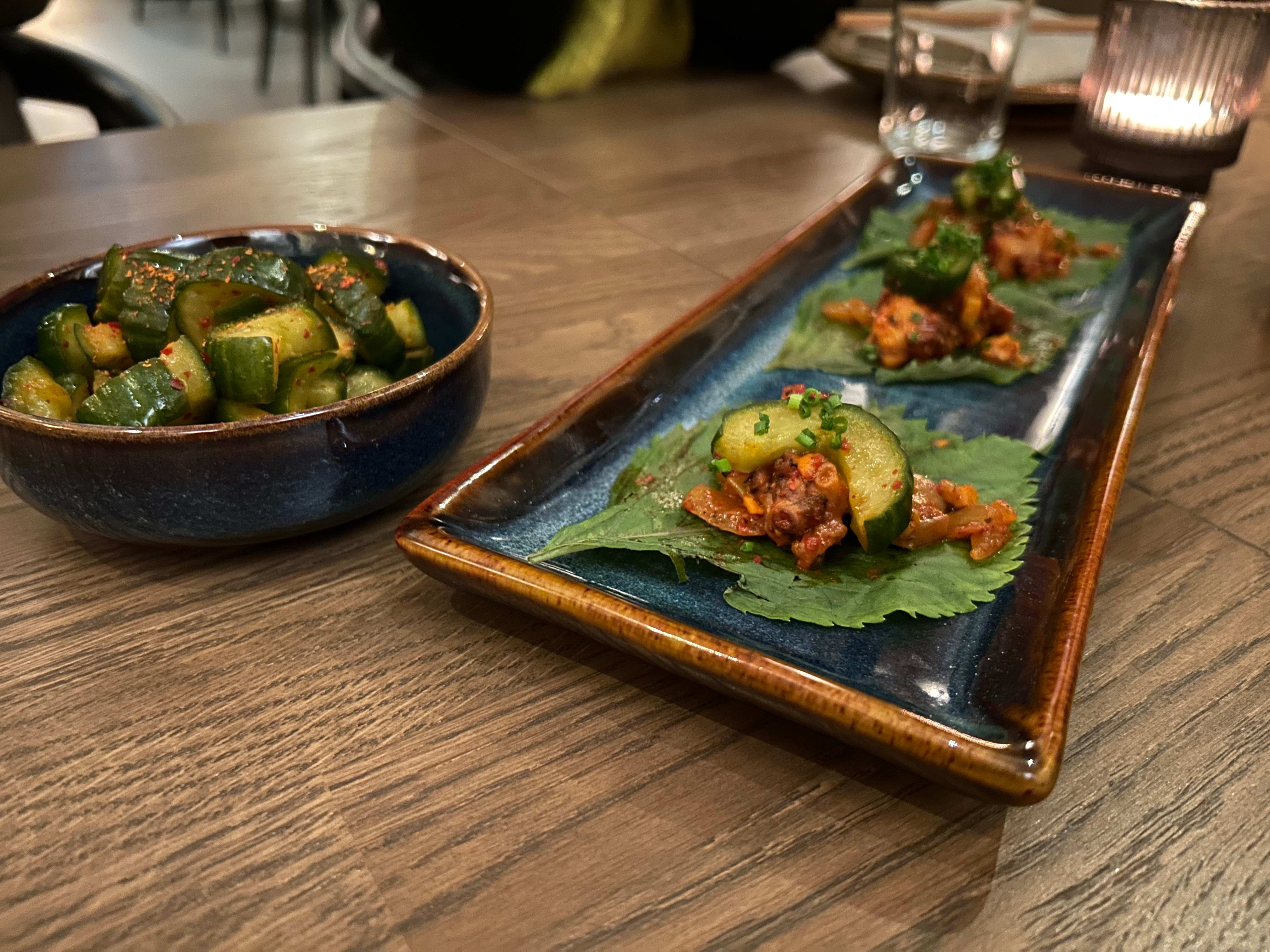 Perillablader med blekksprut var en vinner. 