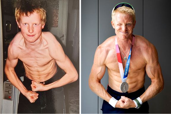 11 år gammel viste Kjetil Borch muskler til fotografen. 20 år senere kunne han gjøre det samme med OL-medalje.