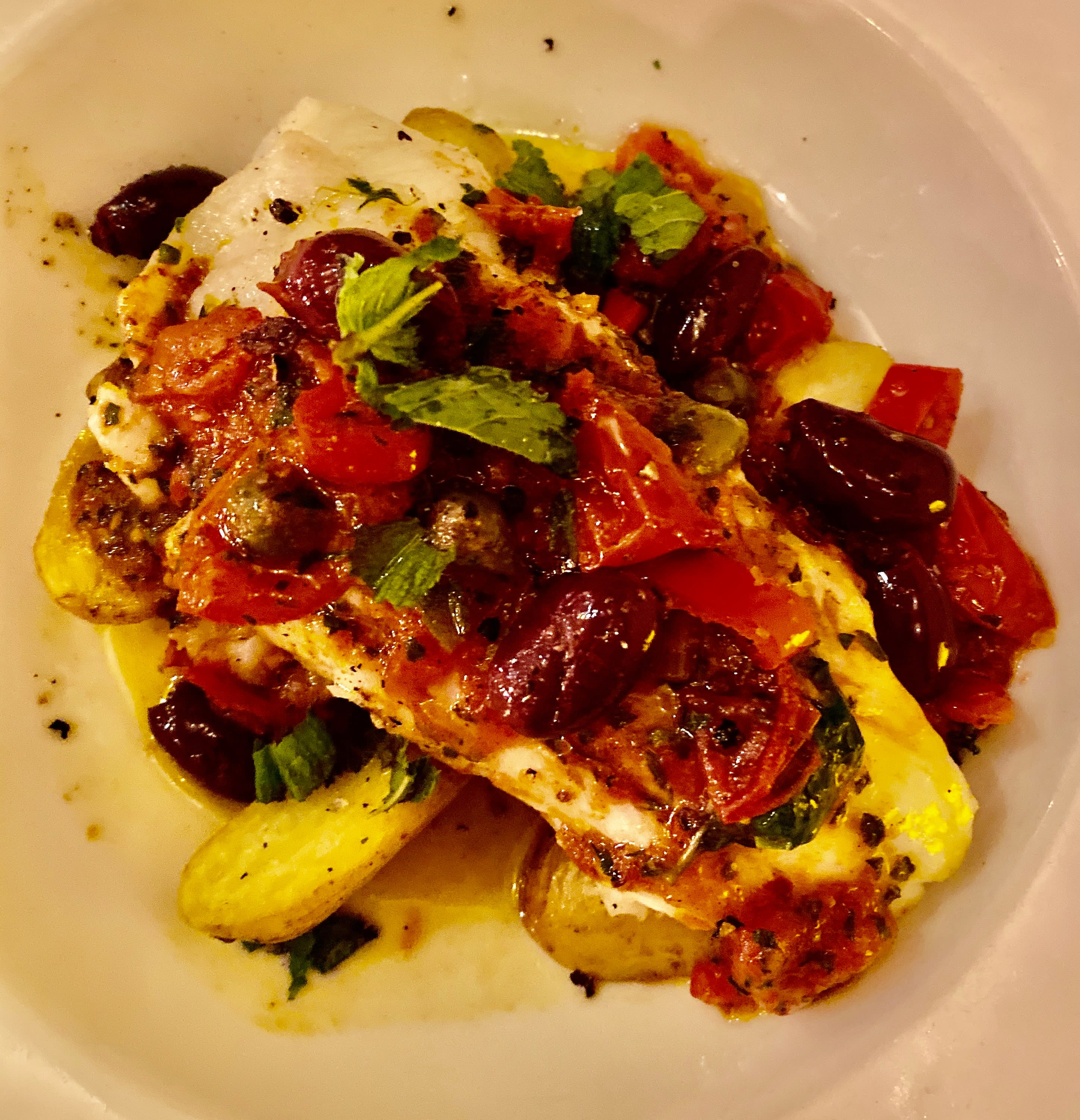 Fiskeretten er for salt. 