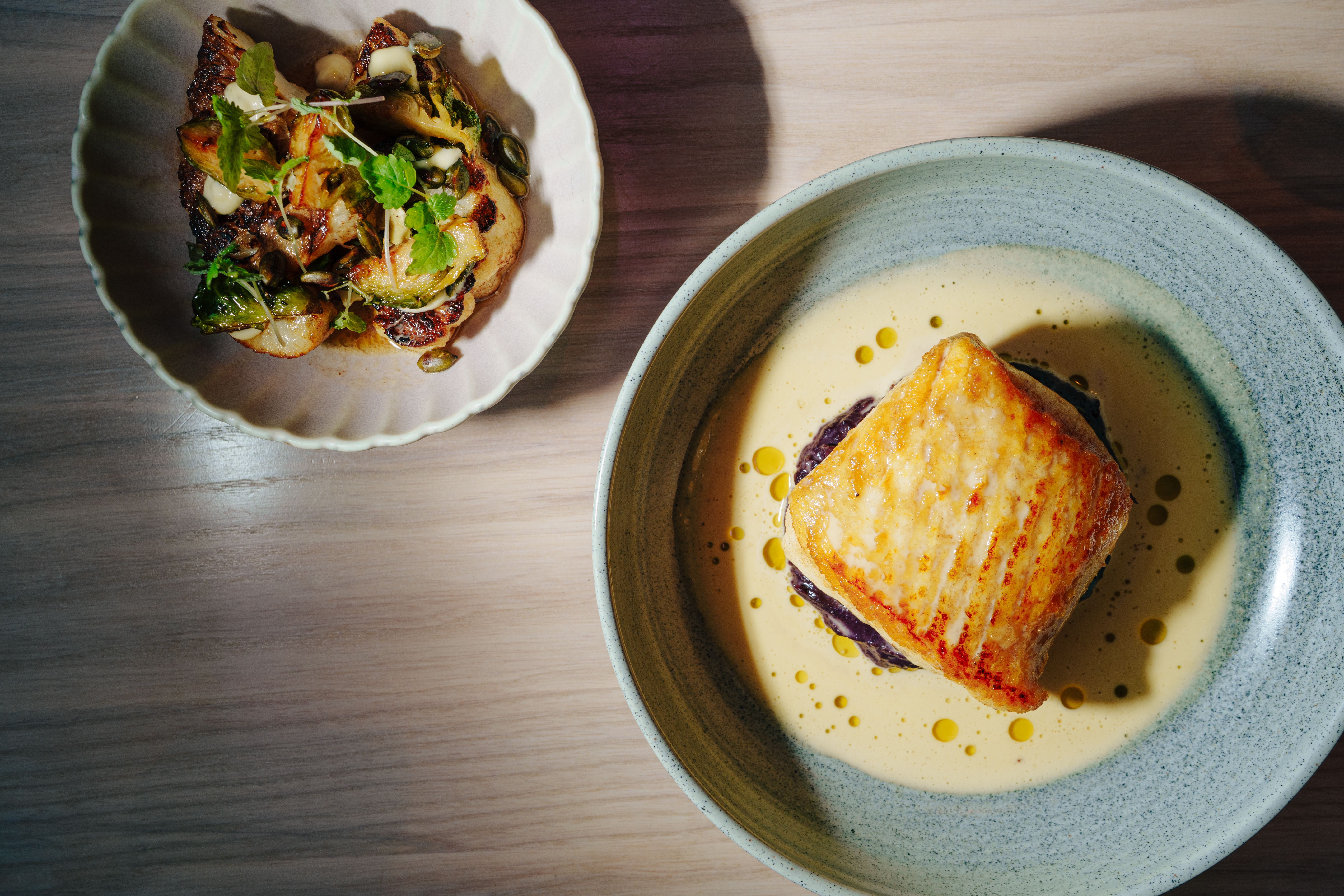 Dagens fangst. Da vi spiste på restauranten, fikk vi rå squash som tilbehør.