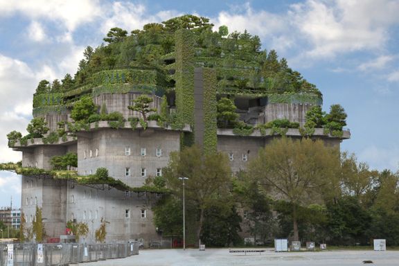 Mega-bunker fra krigen blir grønn takhage og hotell. Kan det hjelpe på byklimaet?