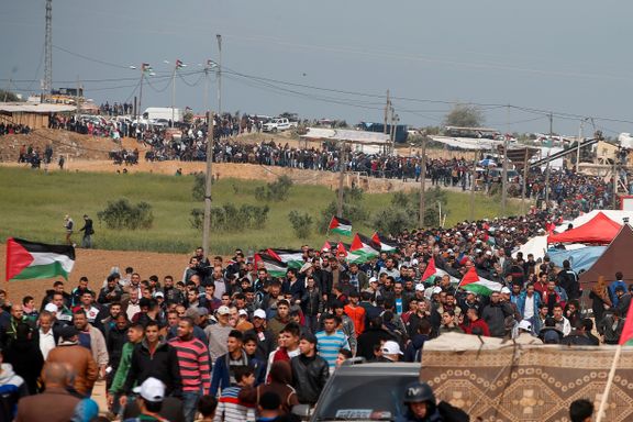 Palestinske myndigheter: 15 drept og 1400 skadet under massedemonstrasjoner på Gazastripen 