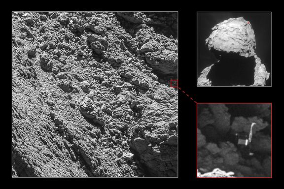 Savnet romsonde funnet i sprekk på komet