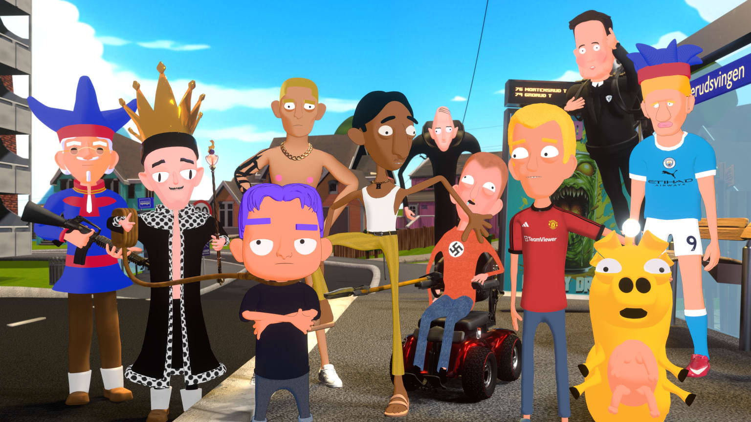 i «Hellerudsvingen» er det like mye harselas som mangfold. Steinar Klouman Hallert og Erlend Mørch er komikerduoen som har skapt NRKs nye satireunivers. 