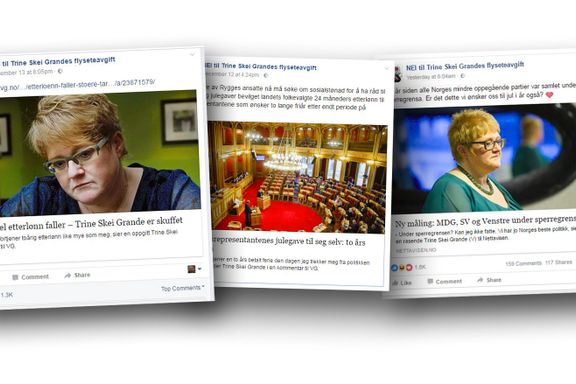 Sprer falske nyheter på Facebook med hets mot Trine Skei Grande