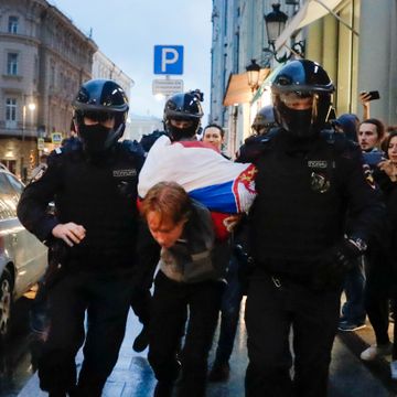Over 140 personer pågrepet etter Putin-demonstrasjon