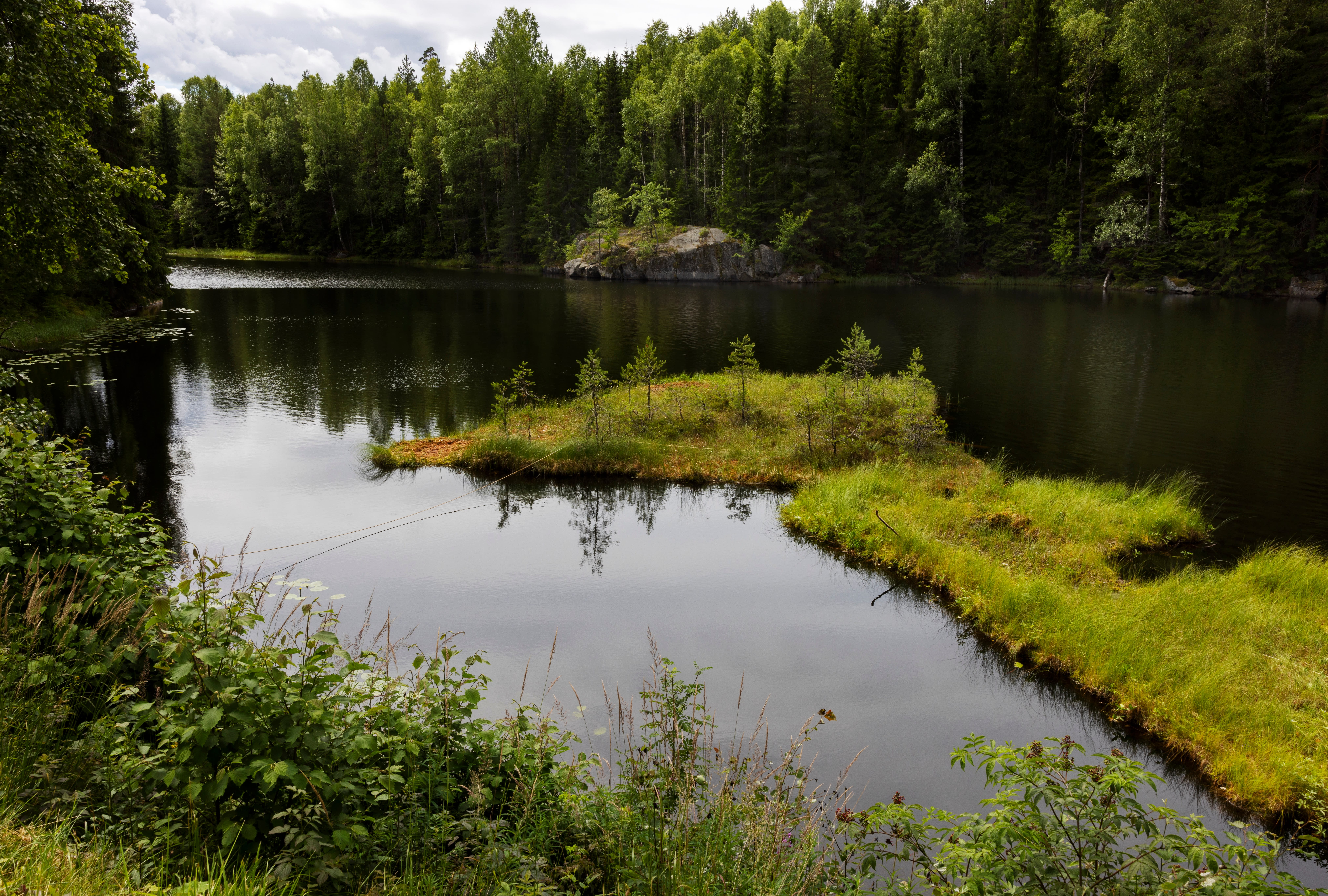 Åmotdammen er et populært område for fiske og friluftsliv.
