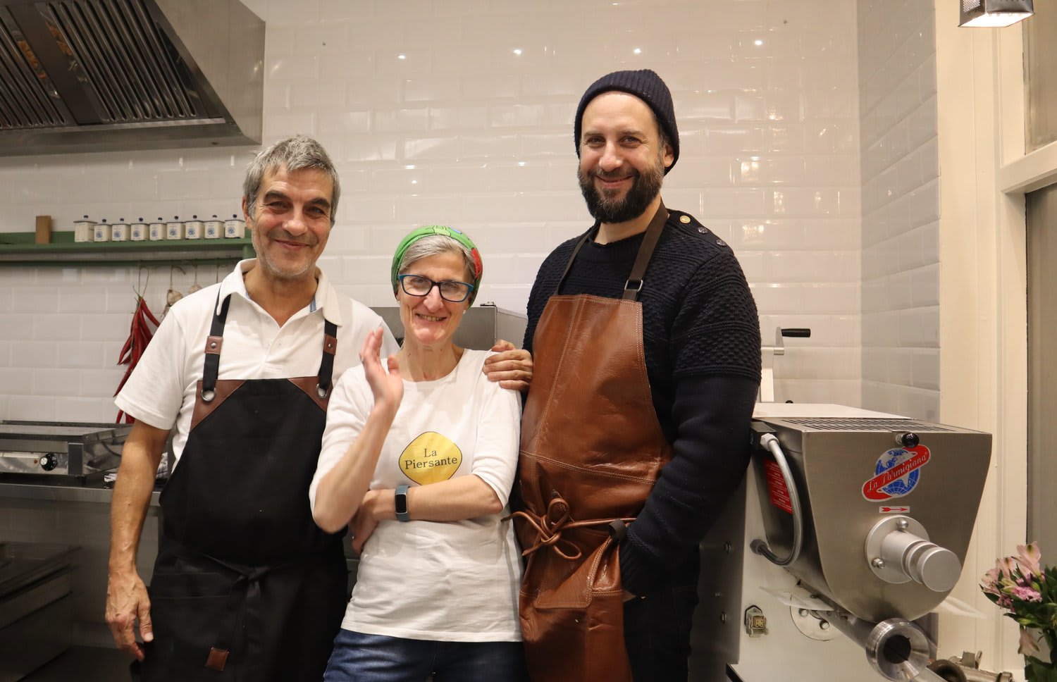 Maria sammen med kollegene på Felloni og Piersante.