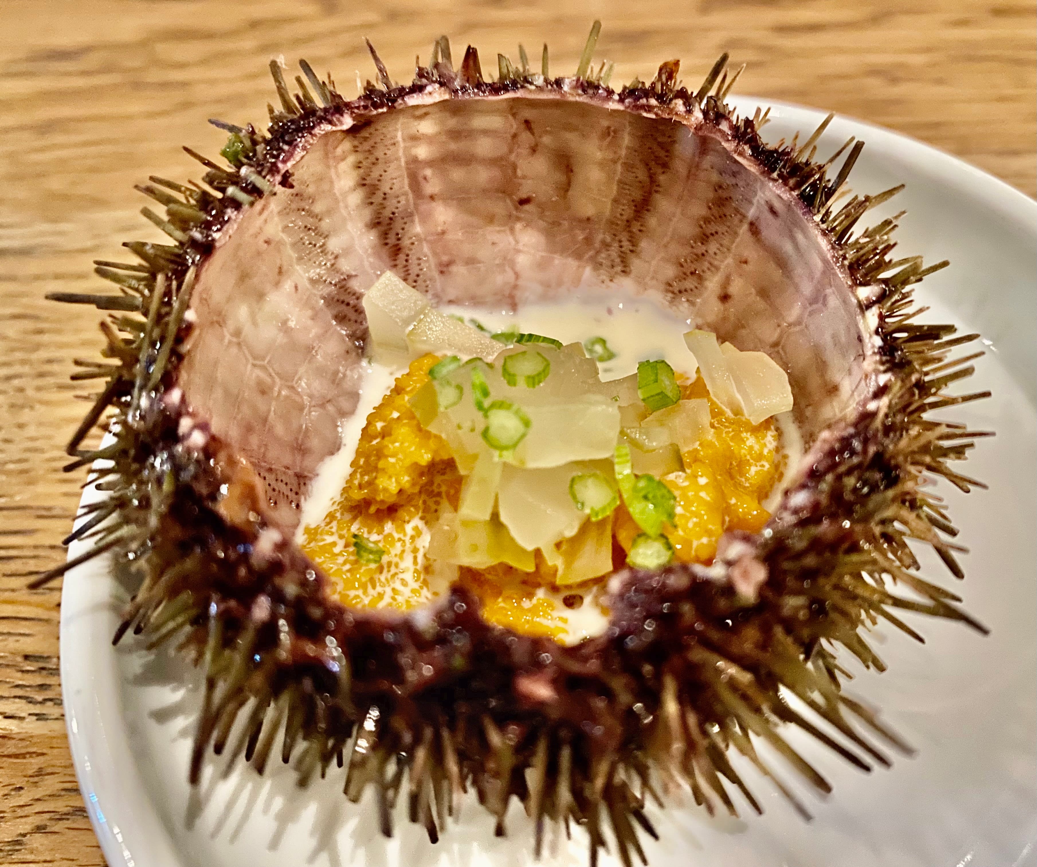 Små munnfuller av kråkebolle. 