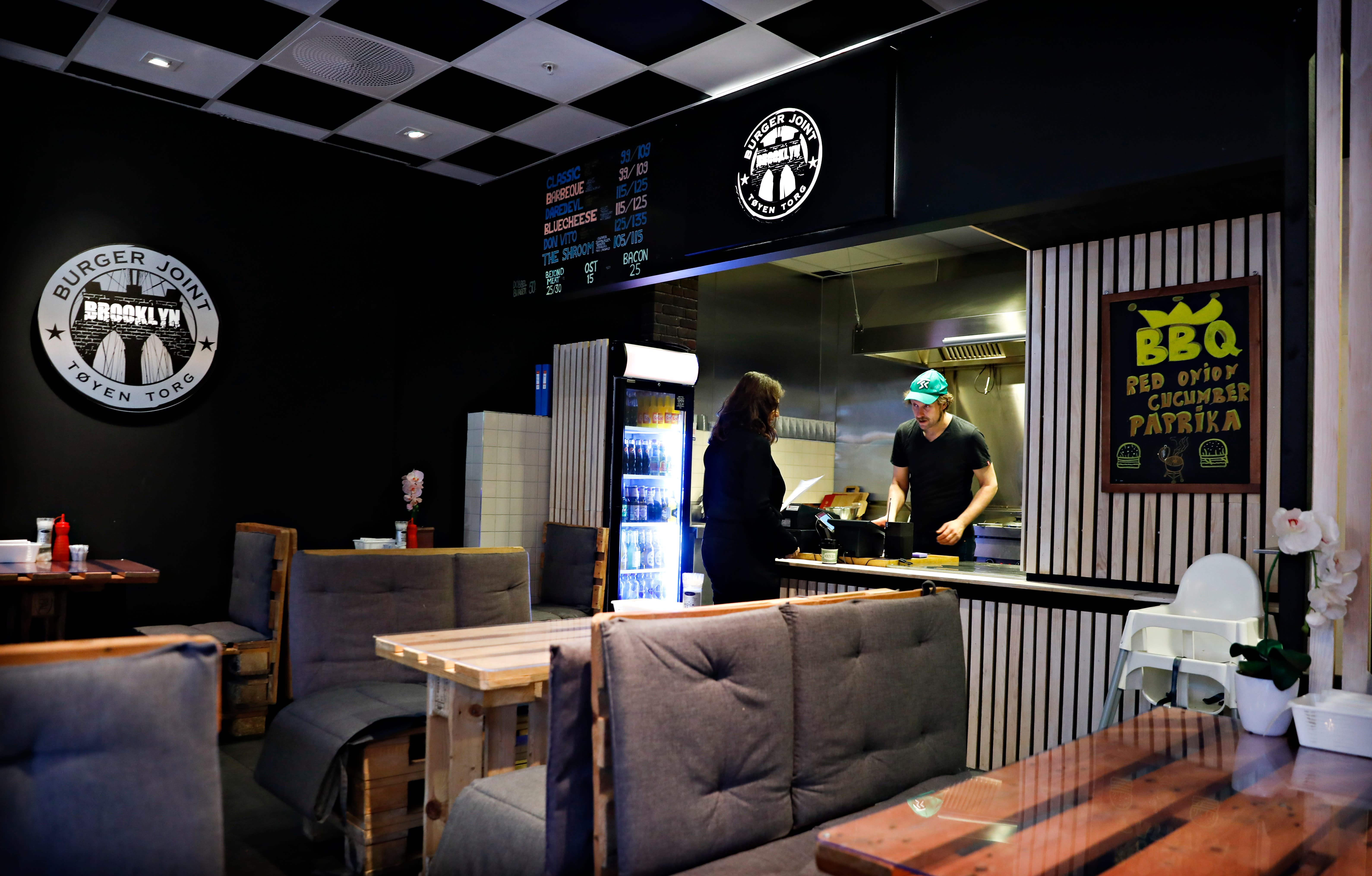 Brooklyn Burger Joint er enkelt innredet.