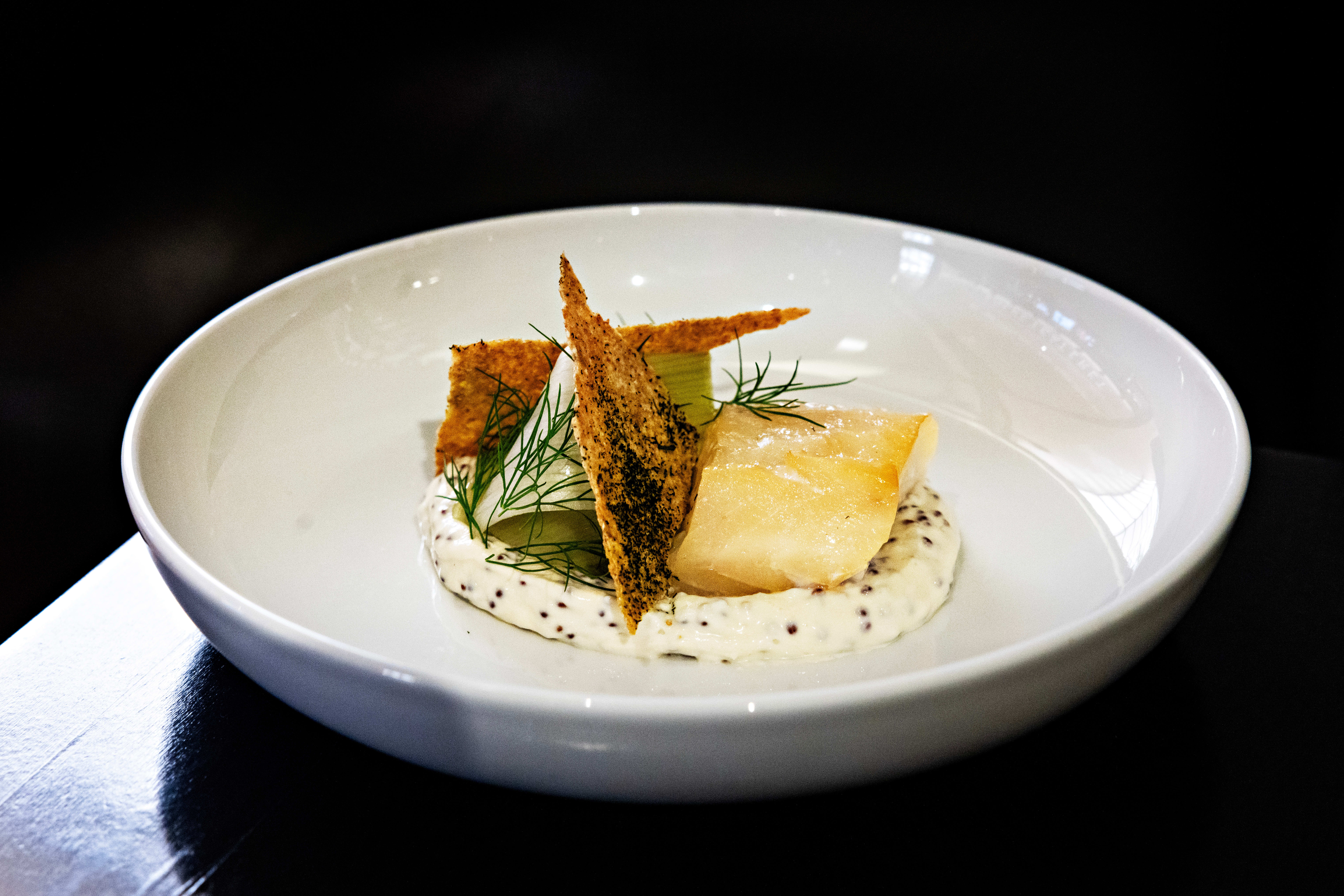 Kveite er en fin start på måltidet. 