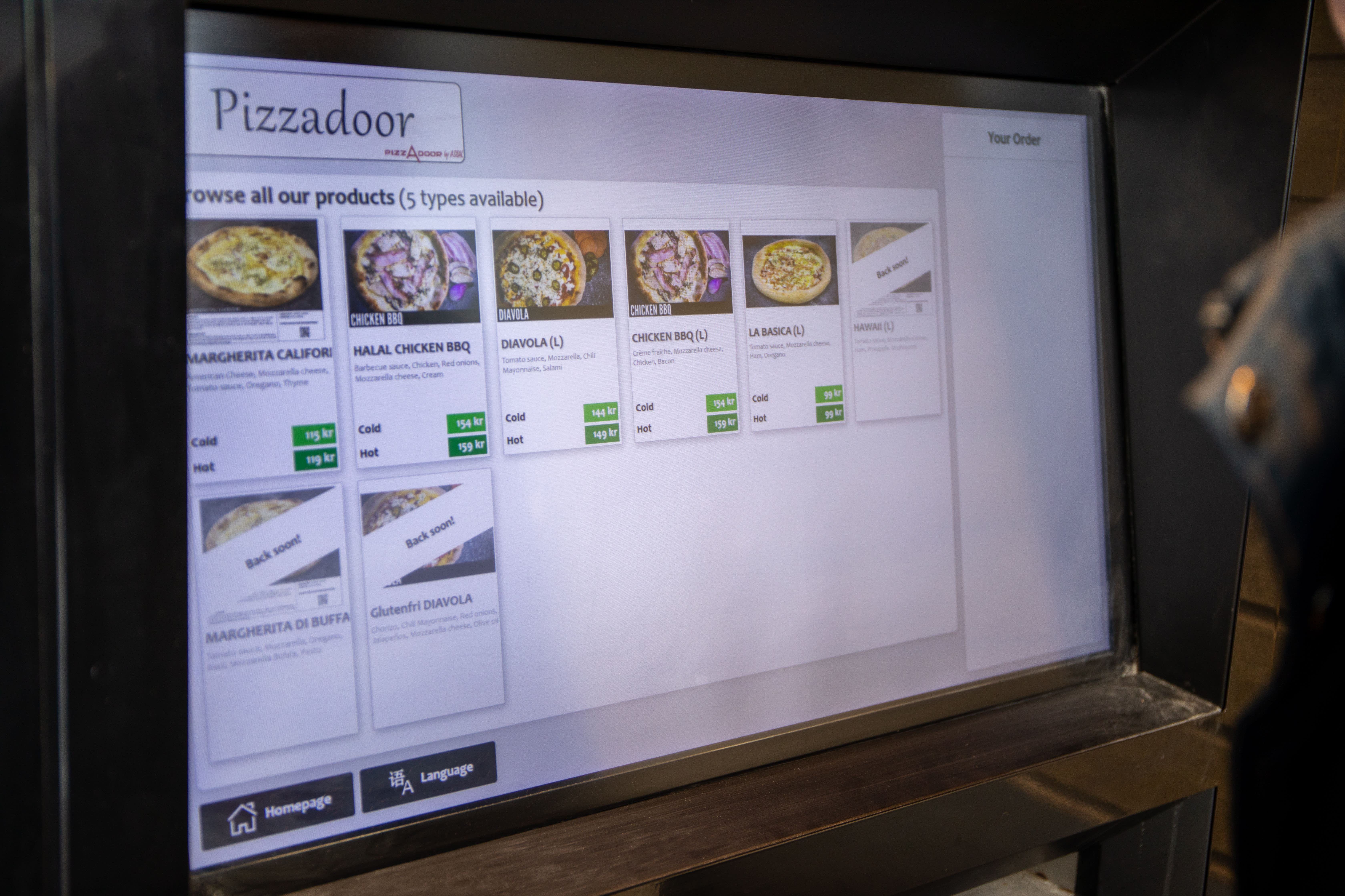 Et greit utvalg når man tenker over hvor liten pizzaautomaten er. 