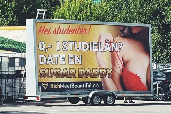 Sugardating-reklamen fjernes fra Oslos gater