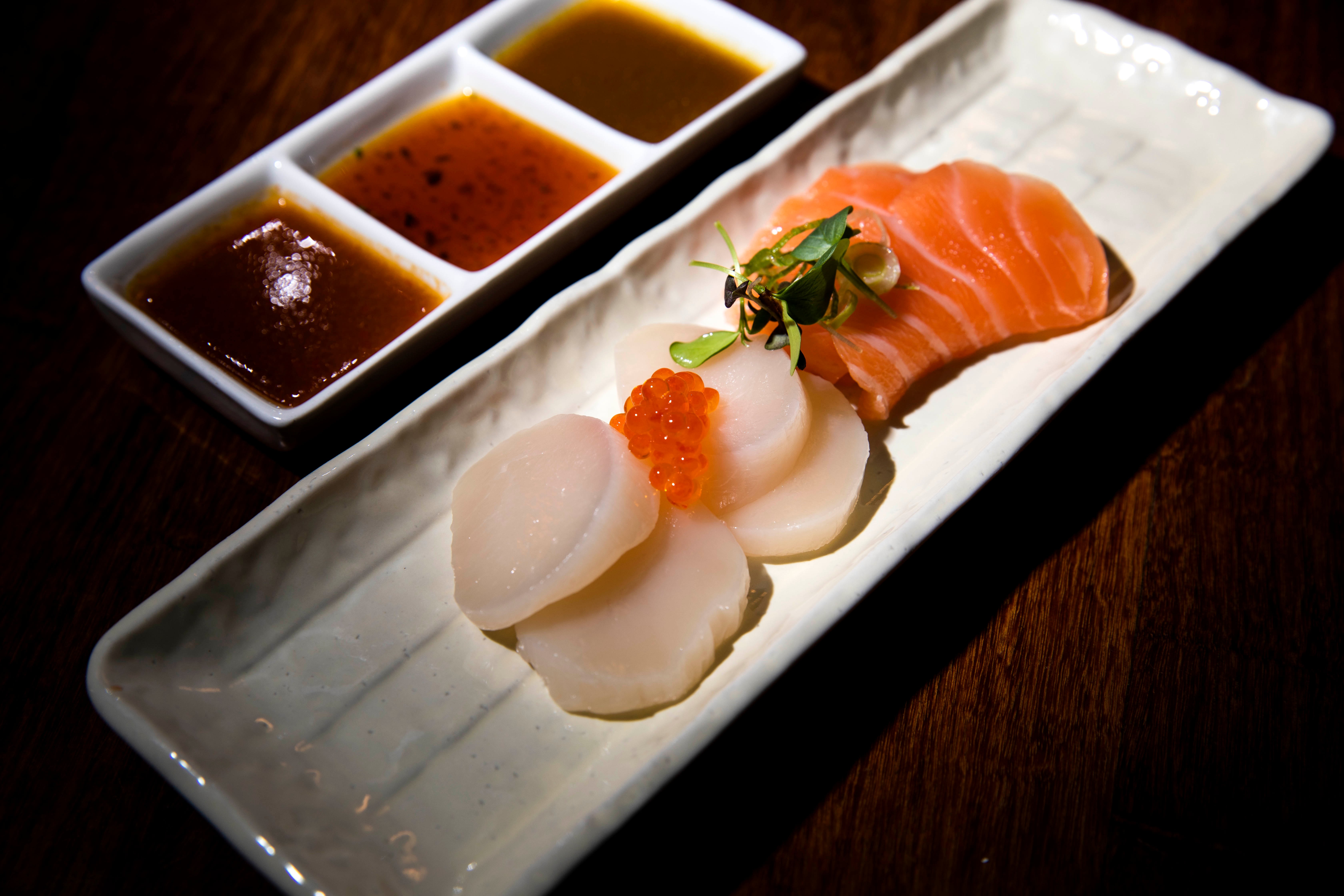 Sashimi med tre sauser