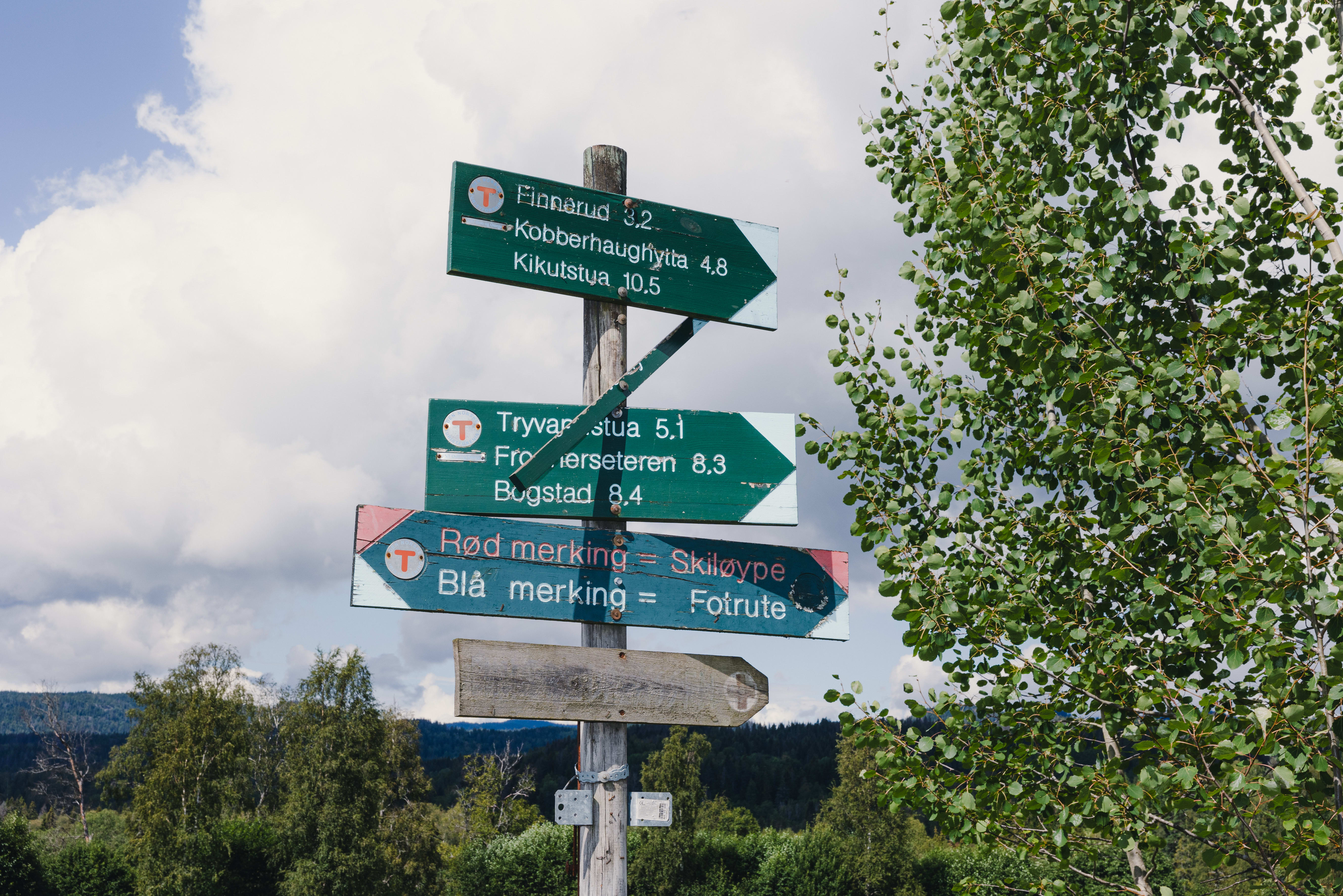 Velg og vrak, bare husk å følge blå sommerskilting (dette er ikke skiltingen ved Maridalsvannet). 