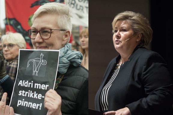 Tusenvis demonstrerer mot Solbergs «abortlovflørt». Statsministeren: – Kvinners rettigheter skal ikke svekkes 