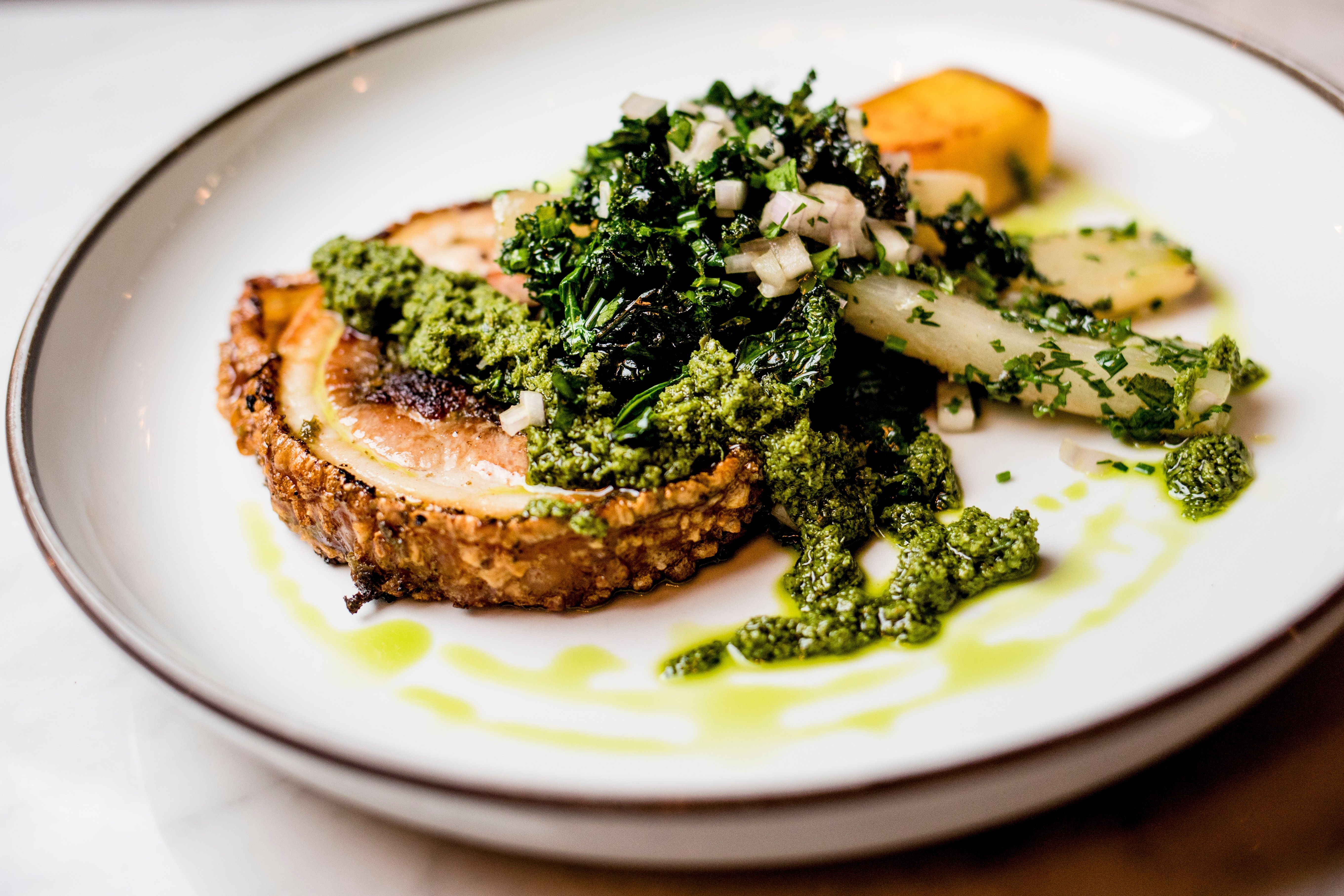 Porchetta står på menyen. 