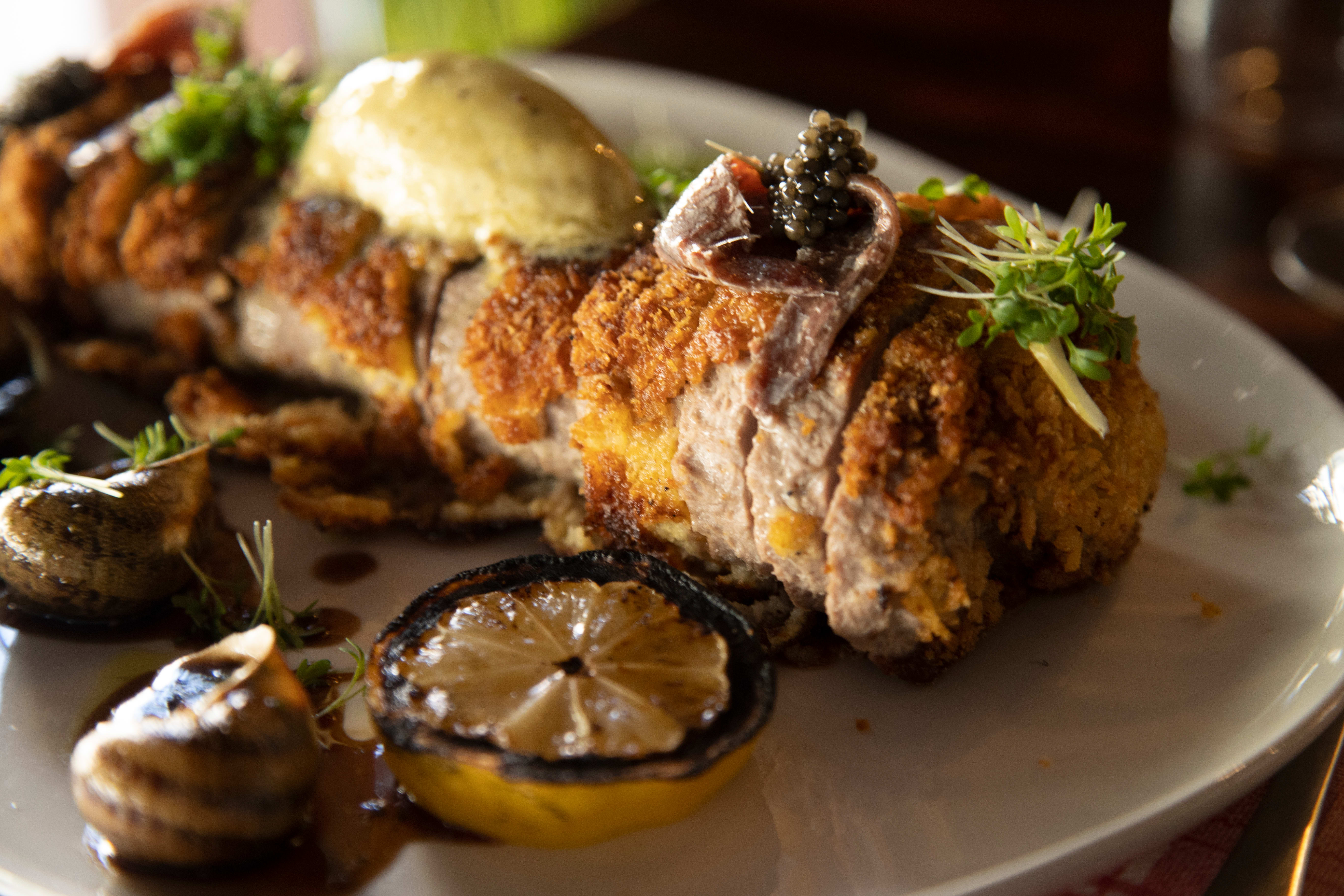 Schnitzel med det hele. 