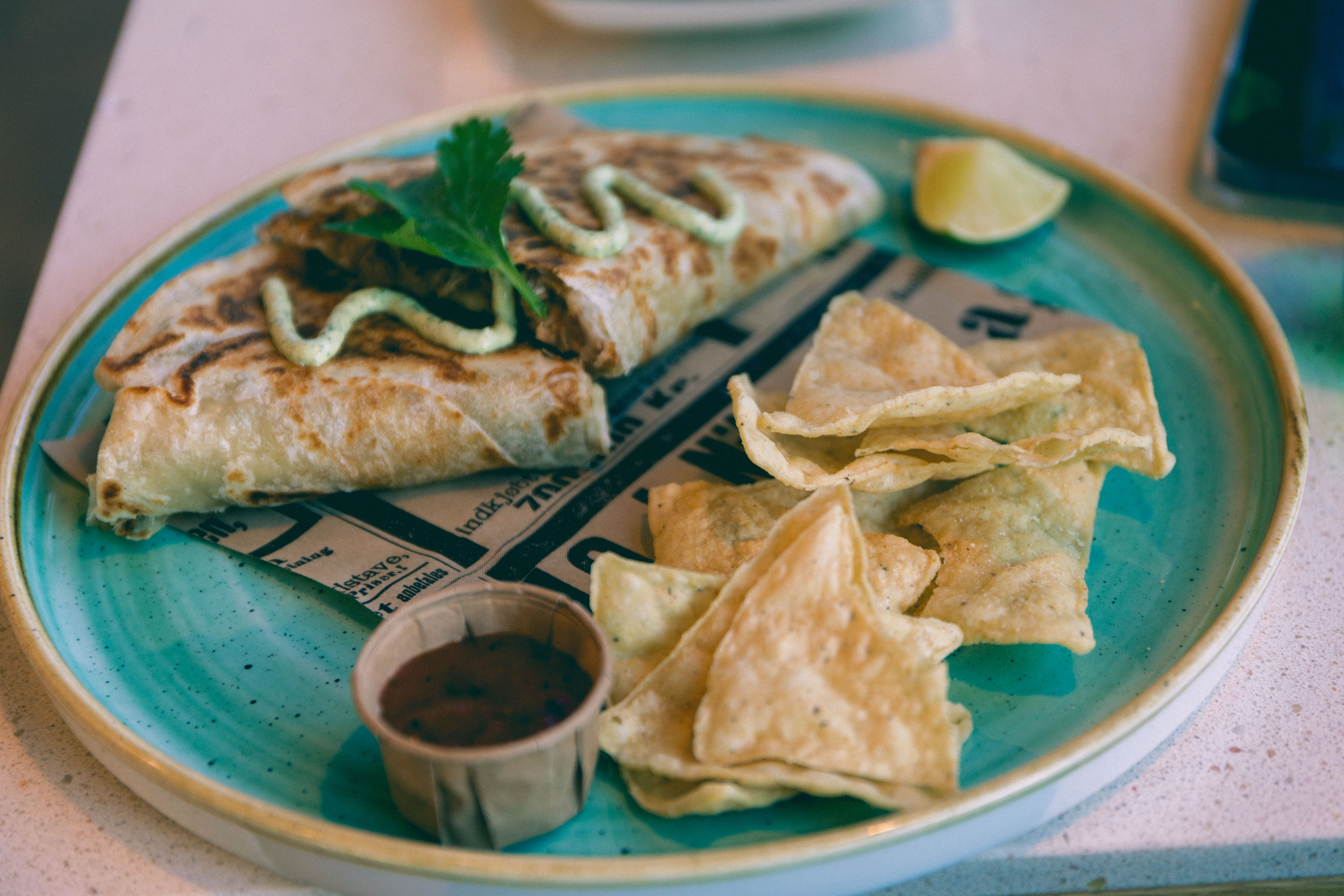 Quesadilla med biffkjøtt er et godt kjøp.