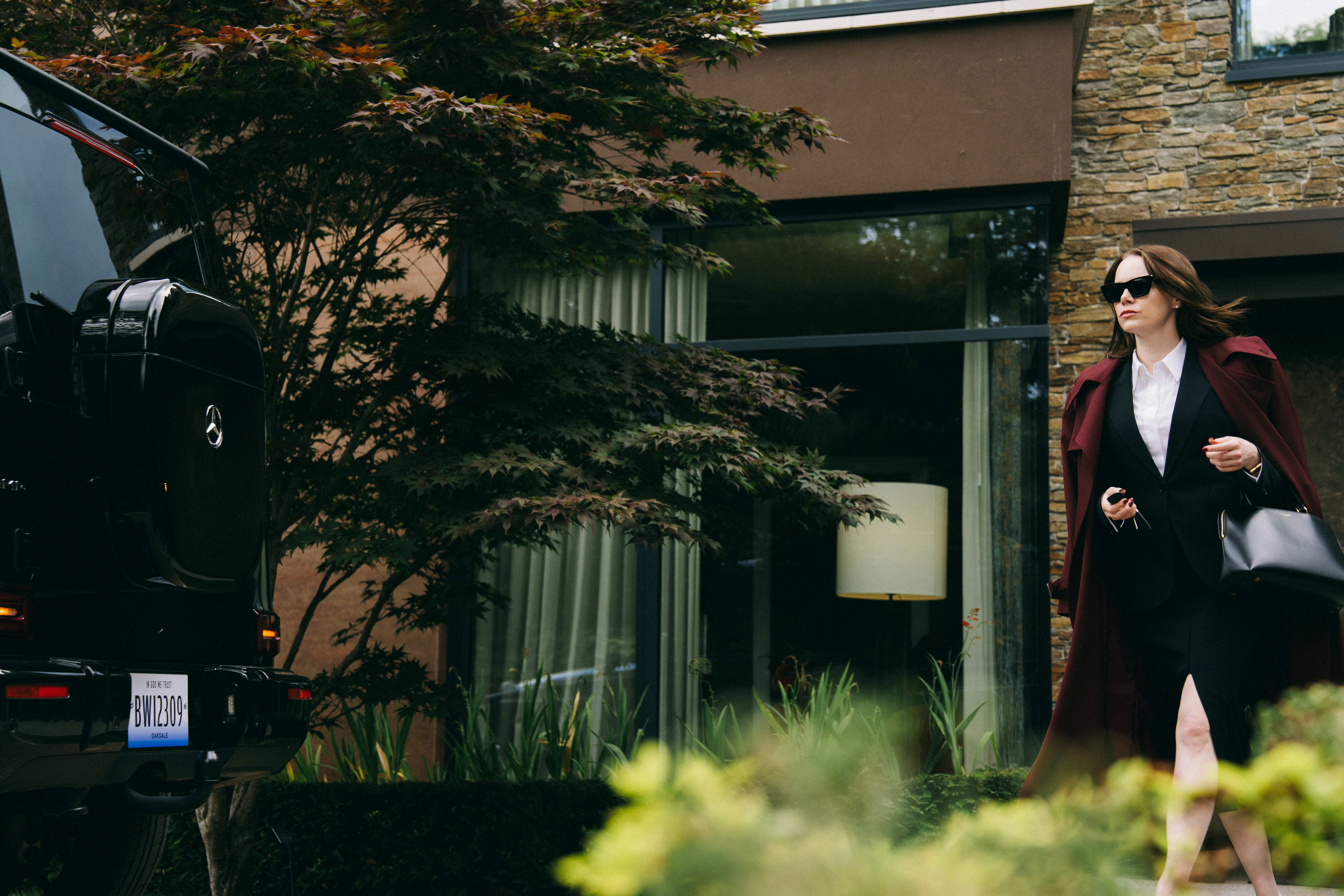  Forretningskvinnen Michelle Fuller på vei til jobb i legemiddelfirmaet hun leder, Auxolith. 