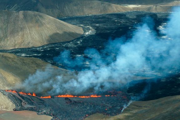 Nytt vulkanutbrudd i gang på Island: Sprekken er flere hundre meter lang.