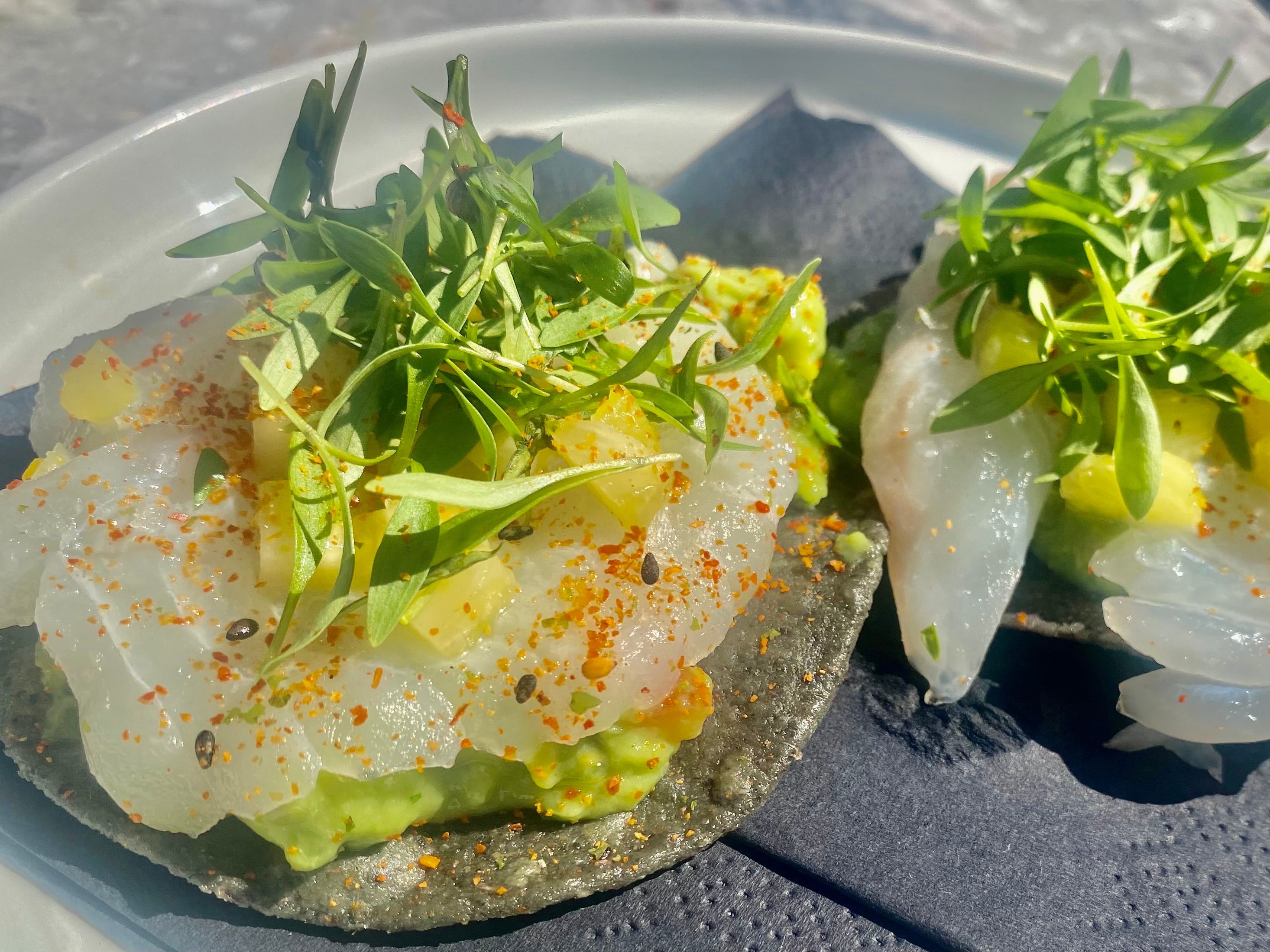 God kveite på sprø tostada. 