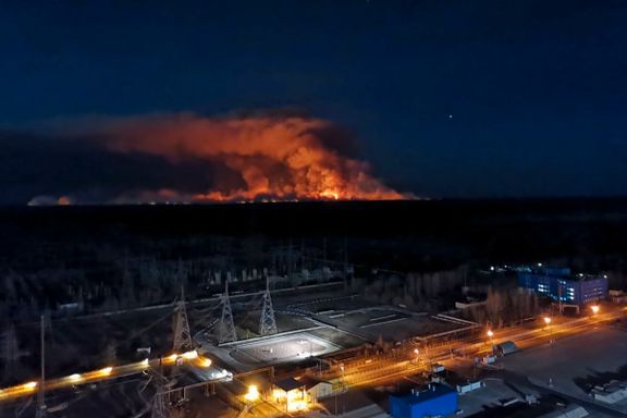Voldsomme skogbranner nær Tsjernobyl
