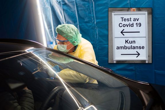 Legevakt tilbyr «drive thru»-testing. Her blir norsk lege korona-testet i bilen sin.