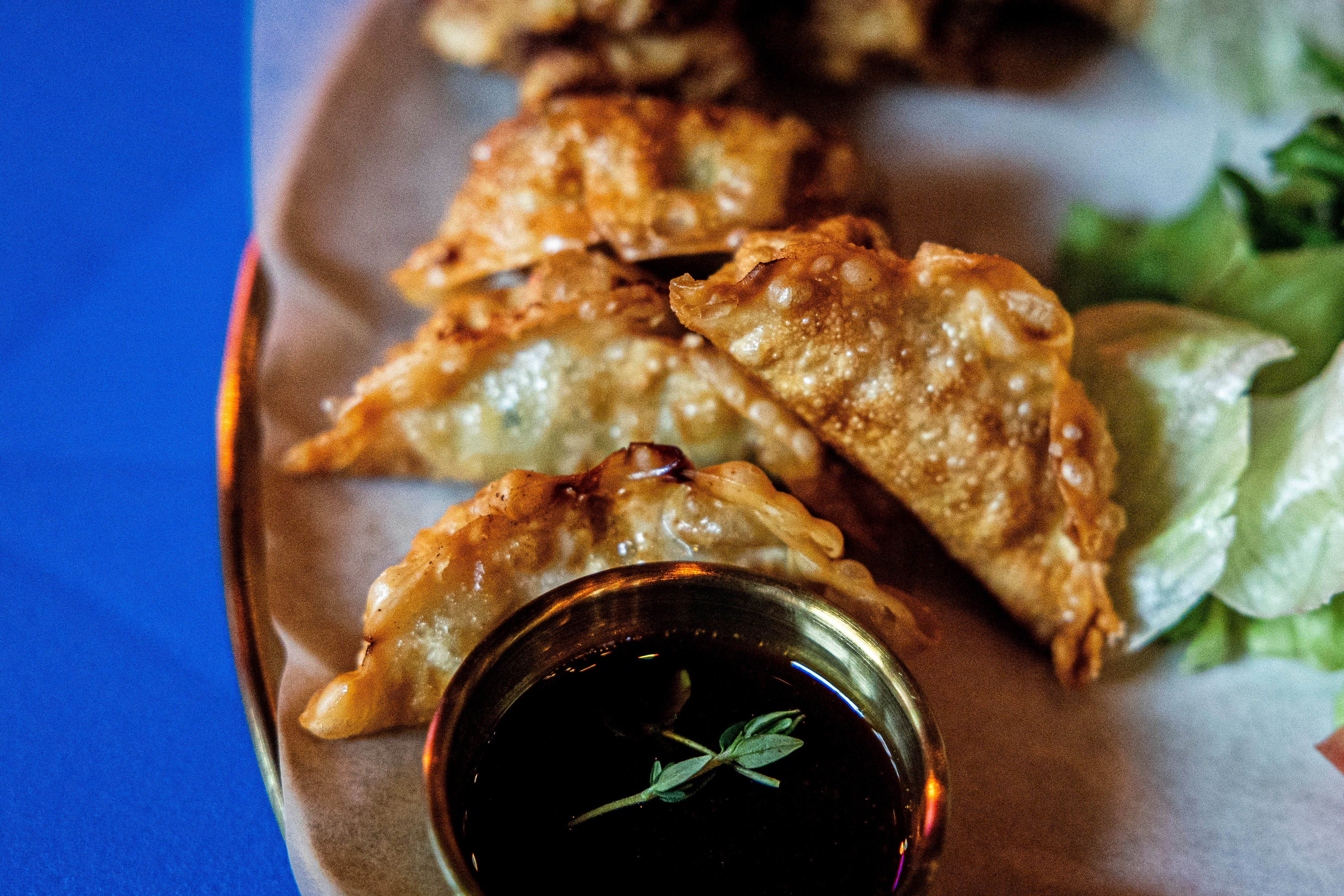 Kylling- og grønnsaksdumplings.