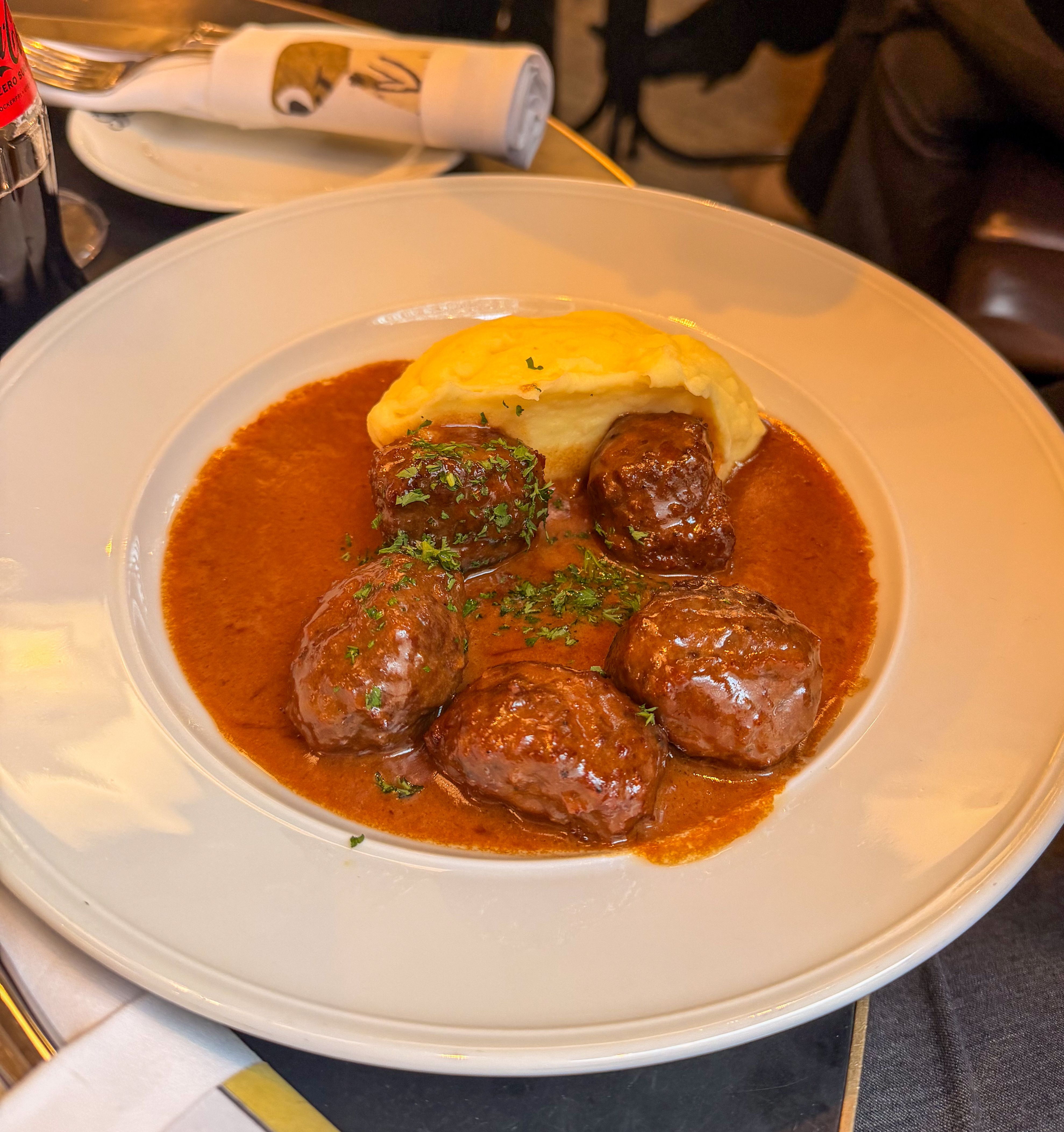 Vi testet også Riches skagenrøre for 315 svenske kroner, men kjøttbollene var helt klart vinneren.