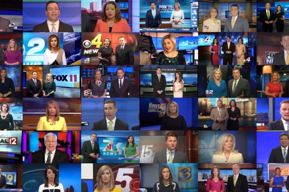 TV-stasjoner leste opp samme advarsel mot «fake news». Deres felles eier støtter Trump. 