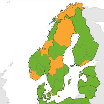 Disse norske fylkene er ikke lenger grønne på EUs smittekart