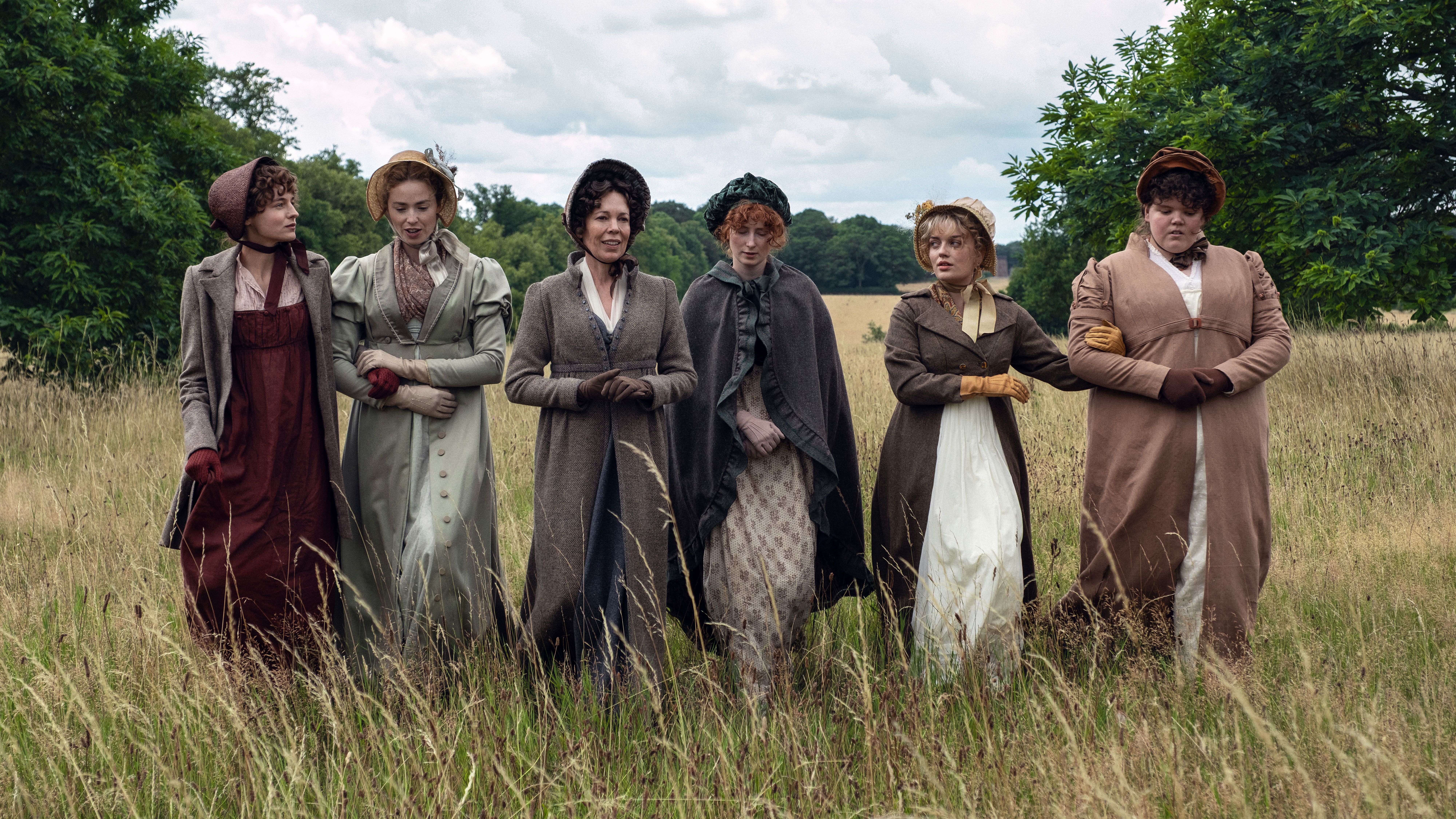 Emma Corrin, Freya Mavor, Olivia Colman, Hopey Parish og Hollie Avery
