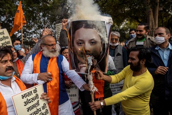 Hvorfor brenner indiske demonstranter bilder av Rihanna og Greta Thunberg? 