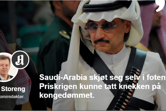 Saudi-Arabia ba OPEC om hjelp fordi lave oljepriser kan ta knekken på kongehuset | Ola Storeng