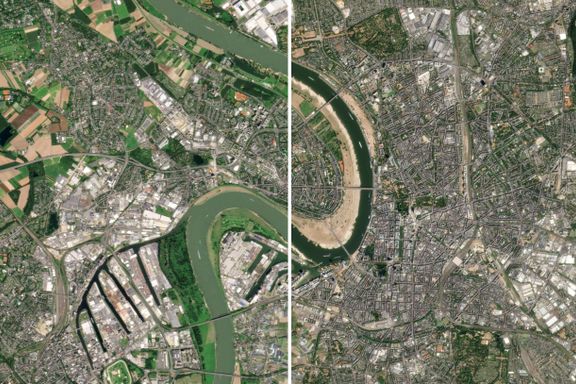 Dramatiske satellittbilder viser hvordan tørken endrer Europa
