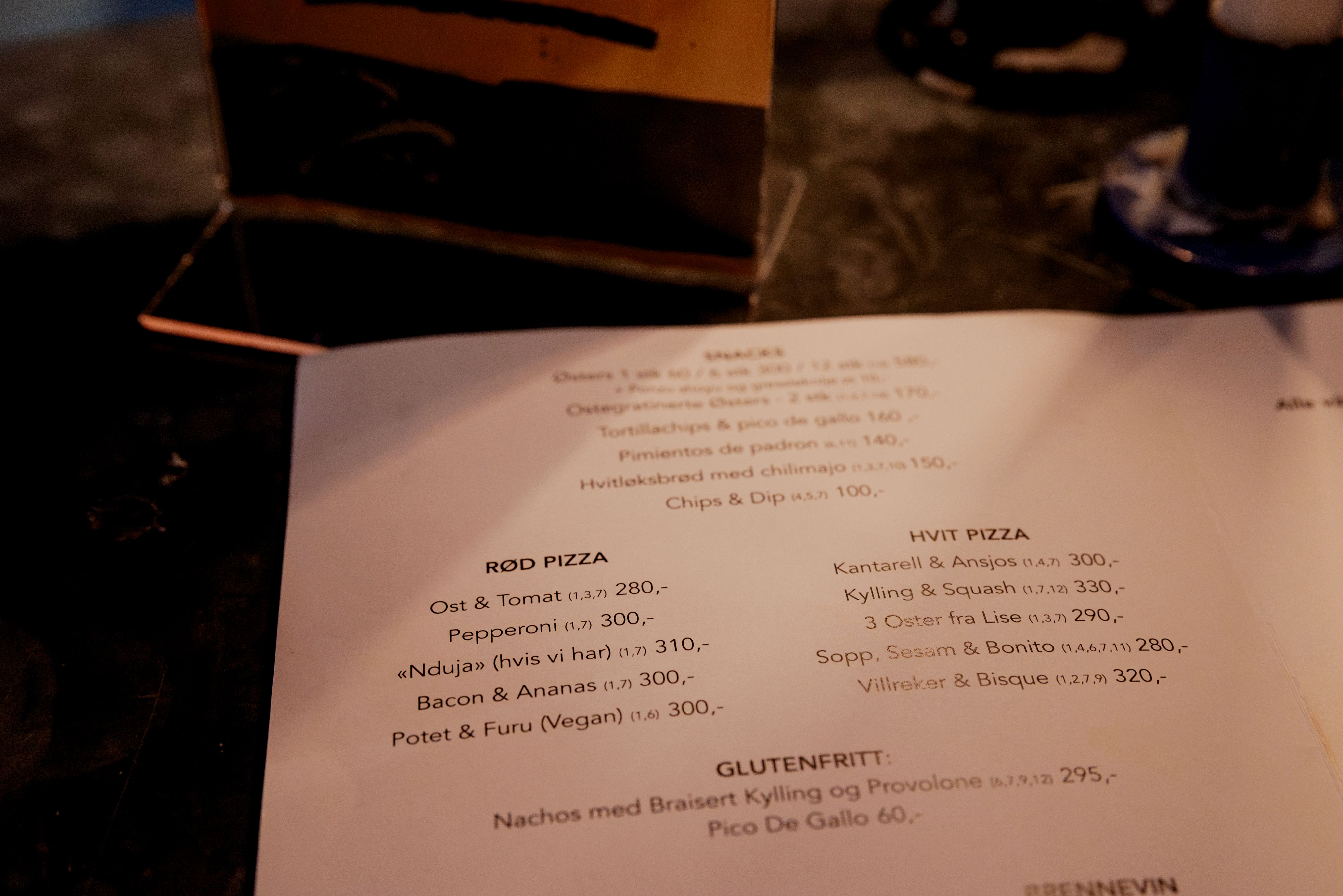 Flere av pizzaene har de hatt på menyen fra start.